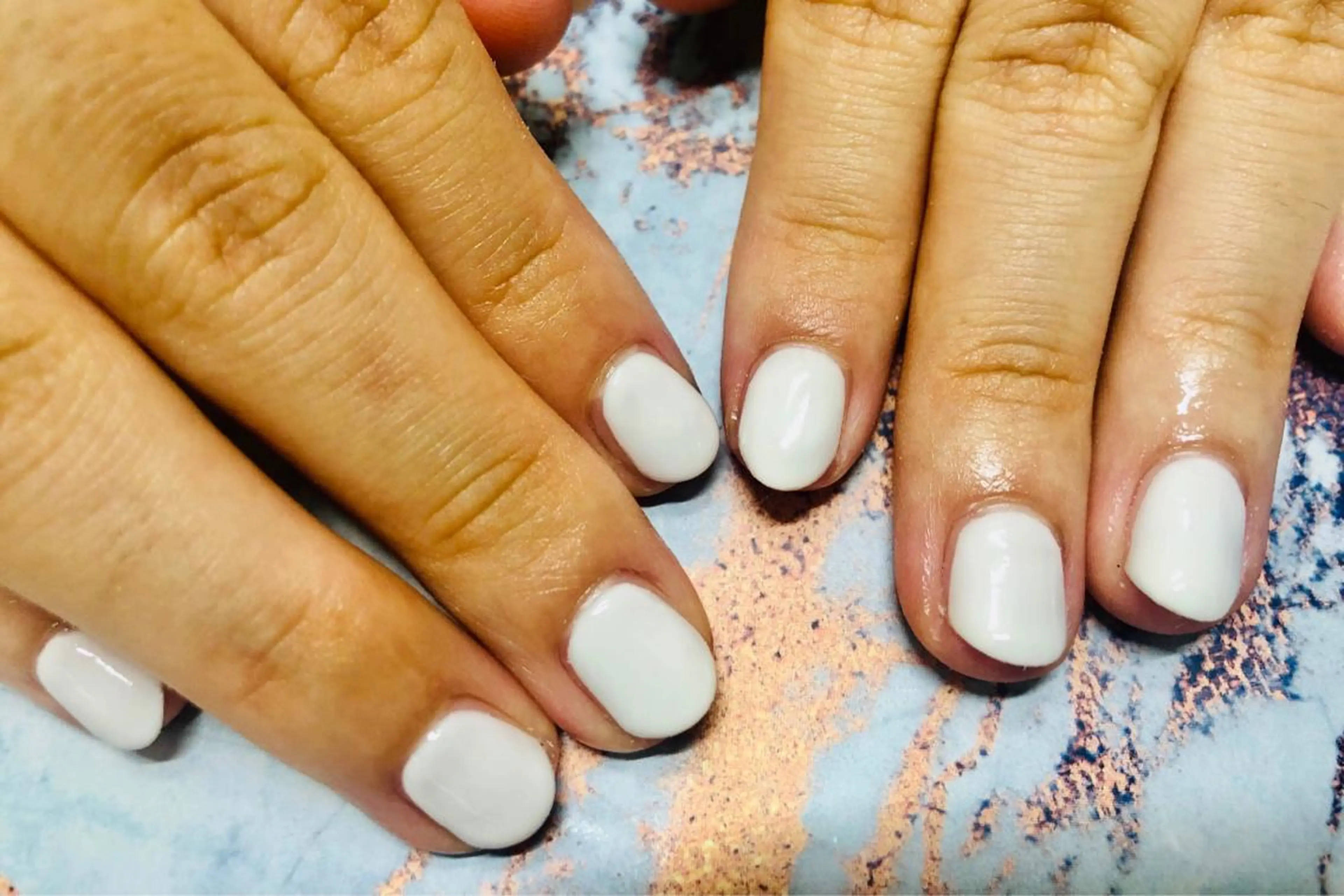 ネイル ワンカラーネイル ホワイト ハンドネイル Mogu nail 二子玉川のネイルデザイン