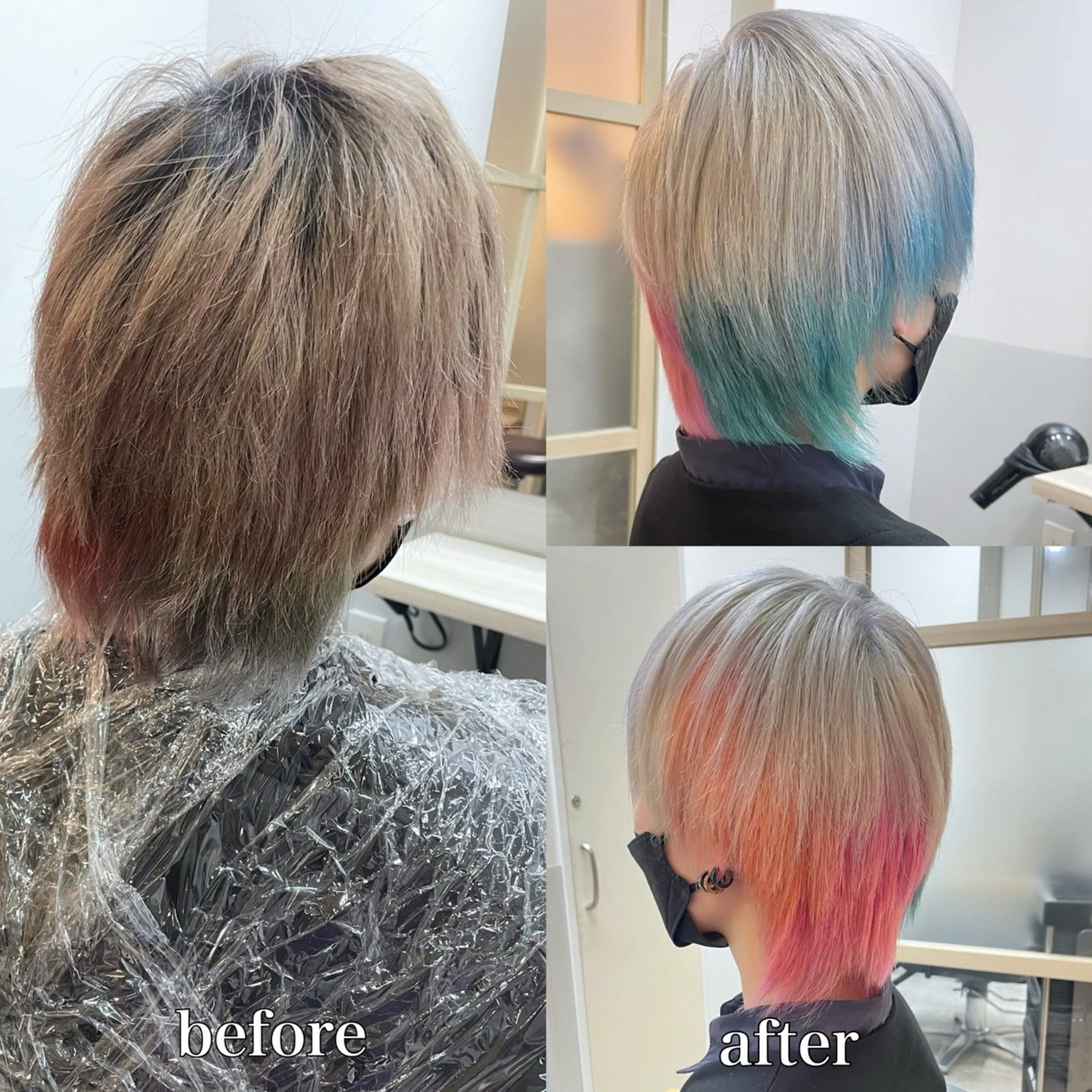 ミディアム カラー インナーカラー カット ヘアカラー トリートメント EMANON新宿南口所属・🦄中性ウルフ ☁️Shiori🦄のヘアスタイル