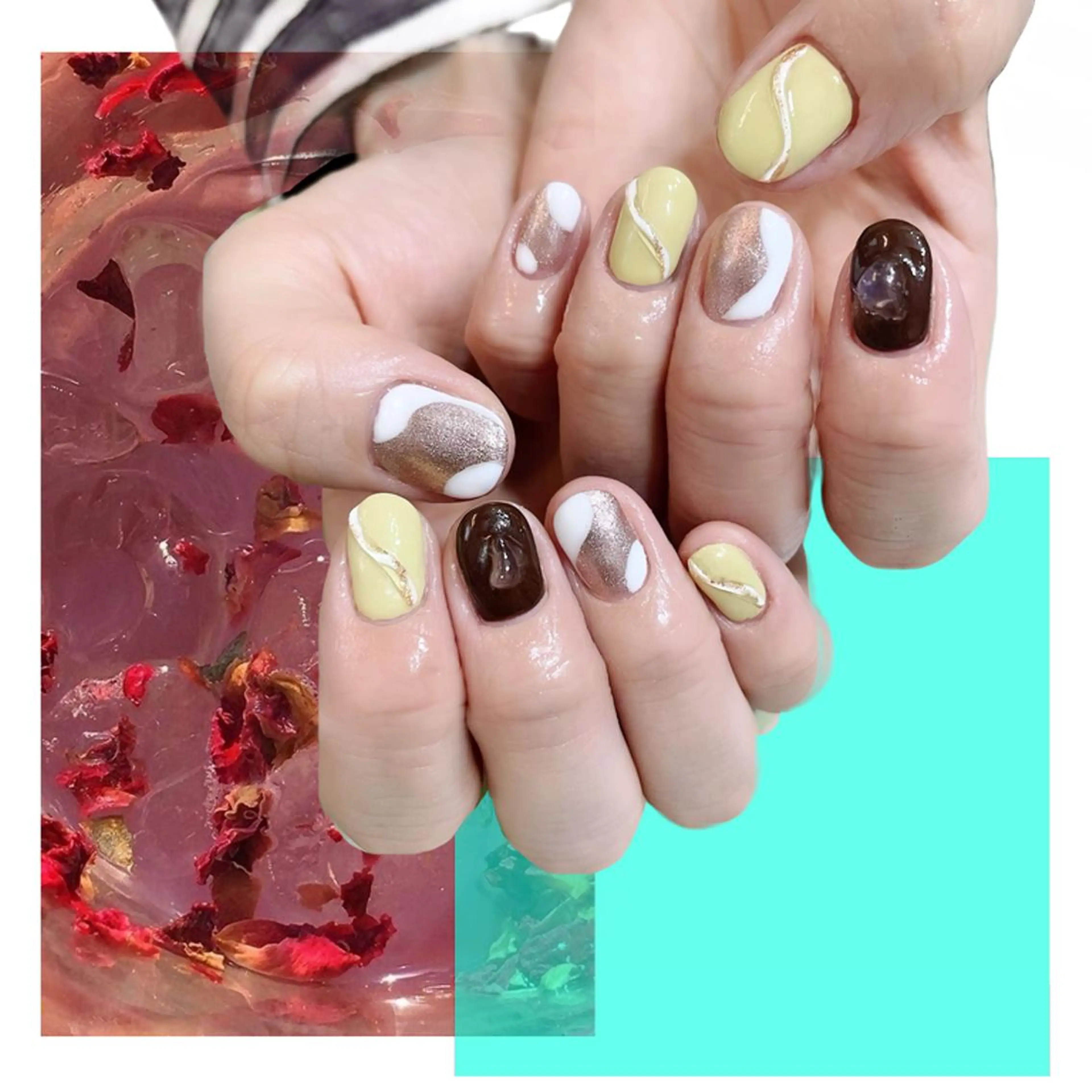 ネイル オーロラネイル 氷ネイル・うるうるネイル 韓国ネイル マグネットネイル ミラーネイル ハンドネイル VOLLMOND nailのネイルデザイン