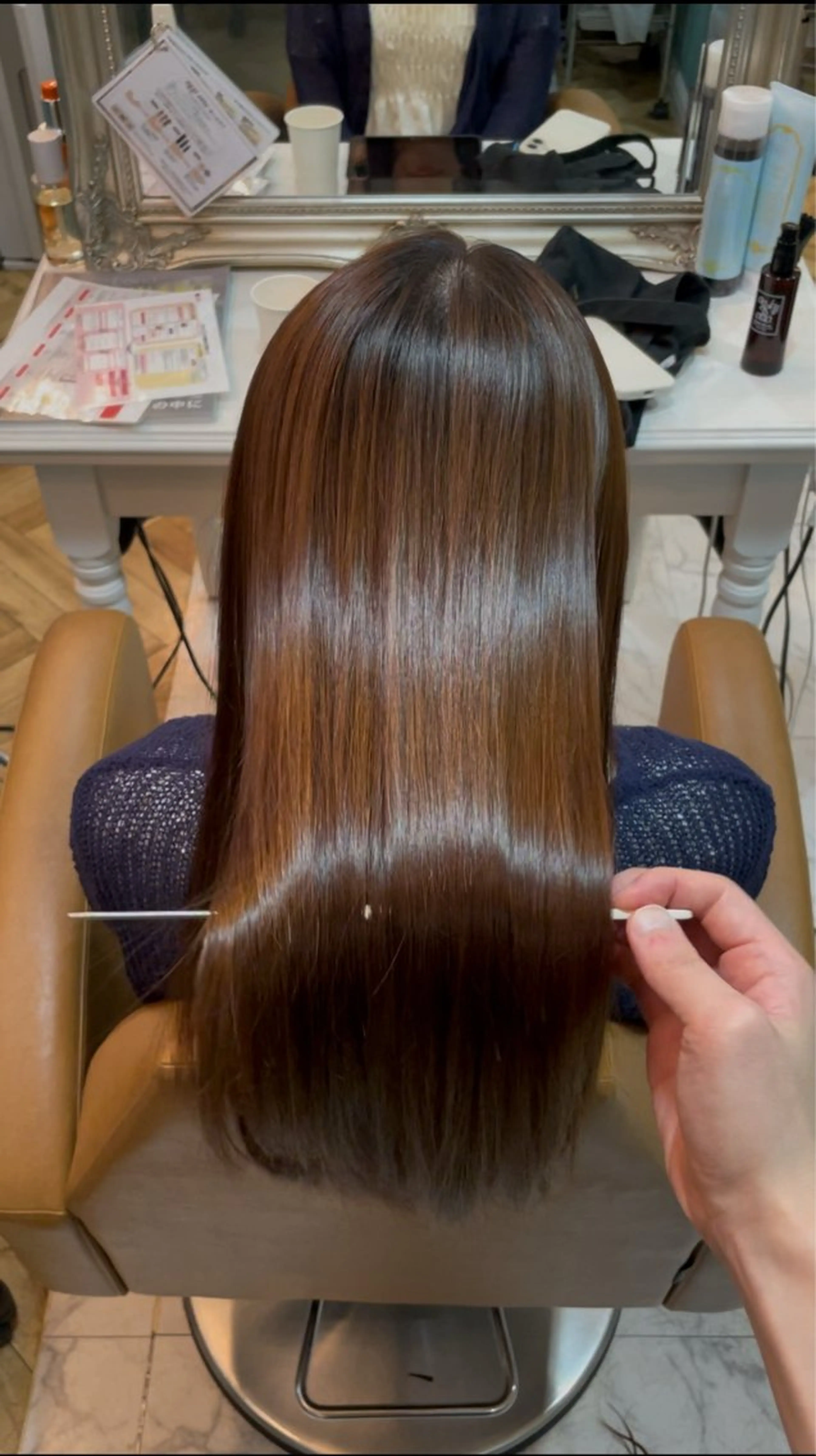 ロング 髪質改善 韓国風ヘア レイヤーカット ロング 縮毛矯正 カット 縮毛矯正 トリートメント 美髪縮毛矯正🤍 髪質改善/Shinaのヘアスタイル