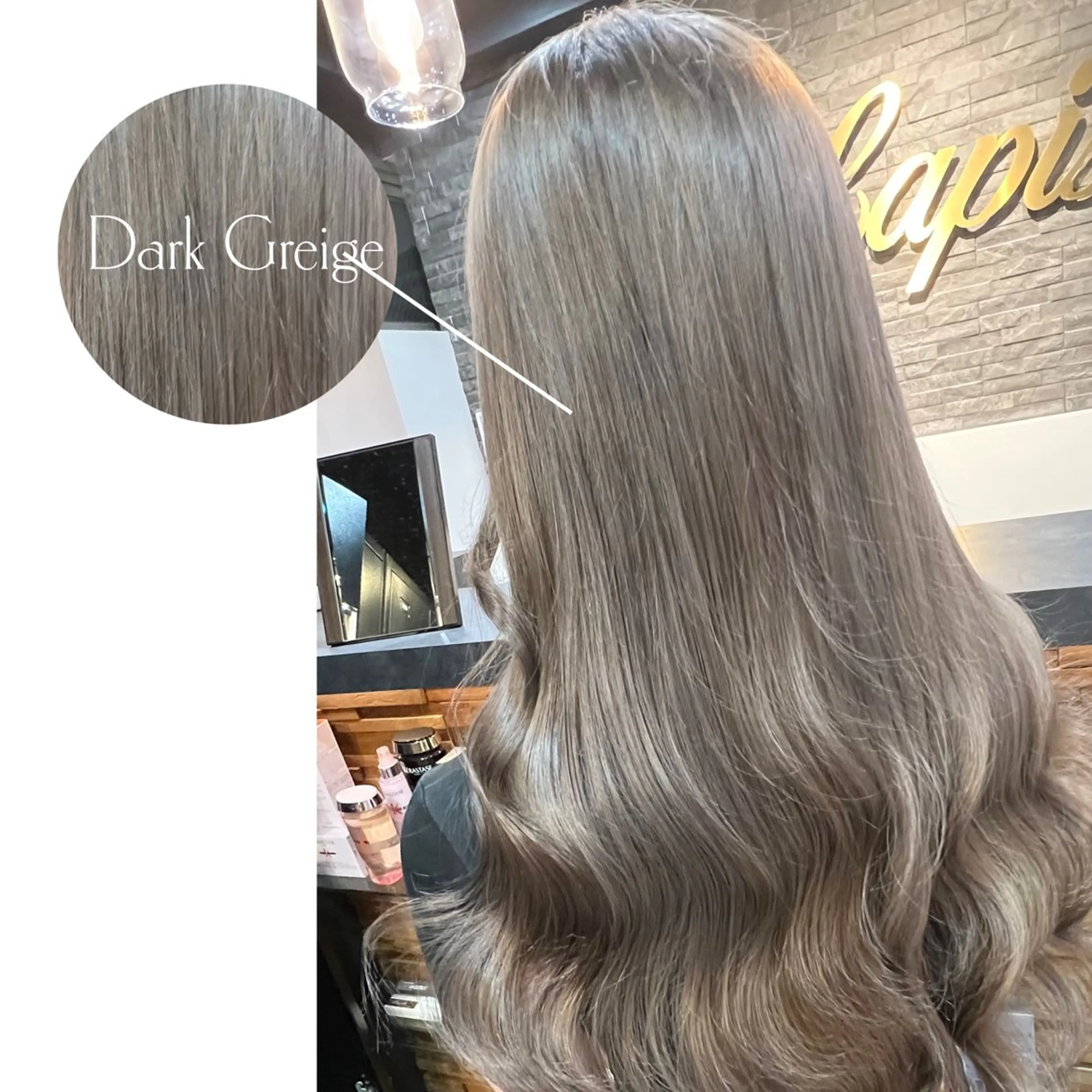 ロング カラー グレージュ カット ヘアカラー 横浜/エクステ特化× 艶カラー/あいかのヘアスタイル