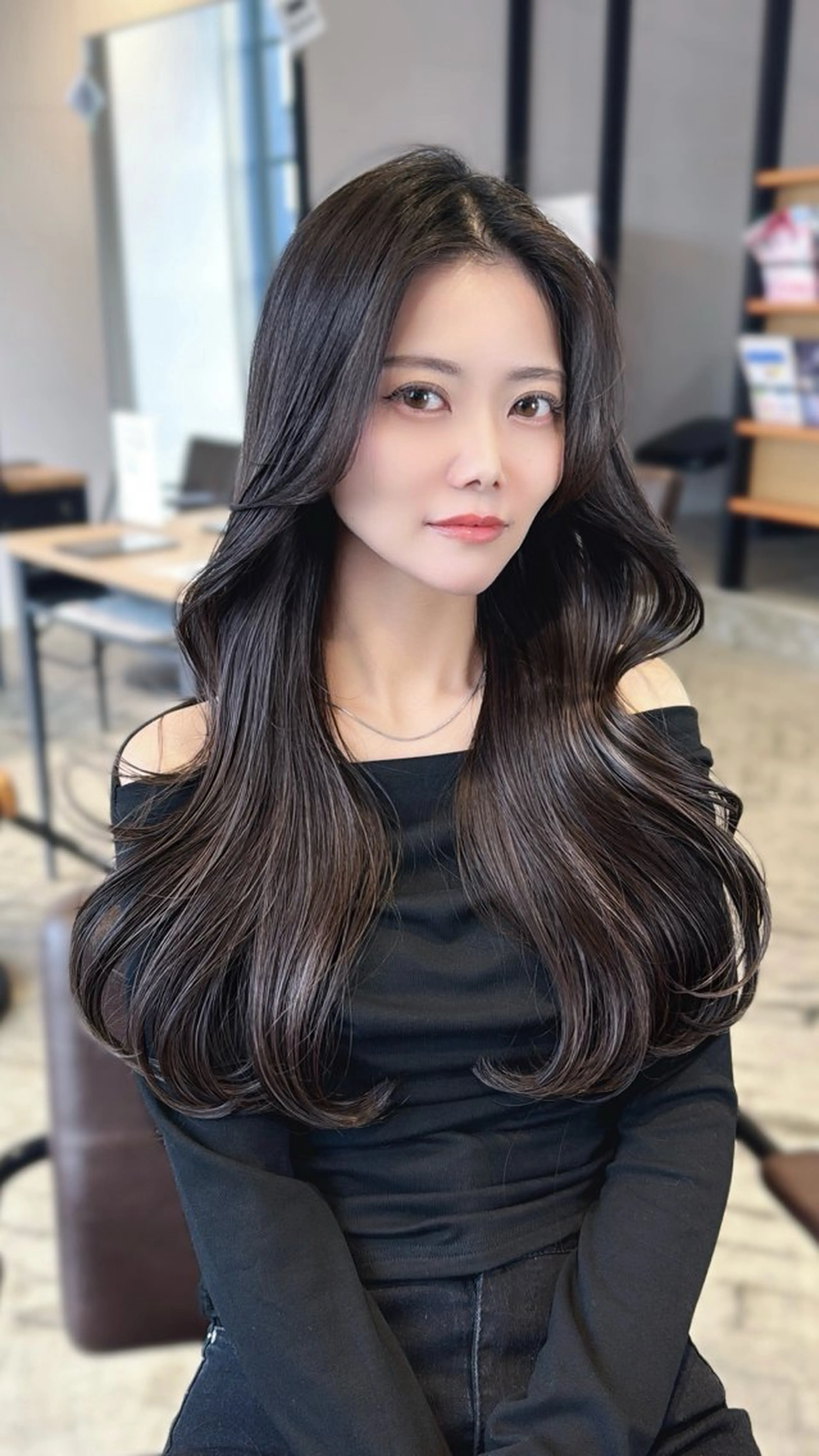 ロング 韓国風ヘア 永田竜一/ 小顔くびれレイヤーのヘアスタイル