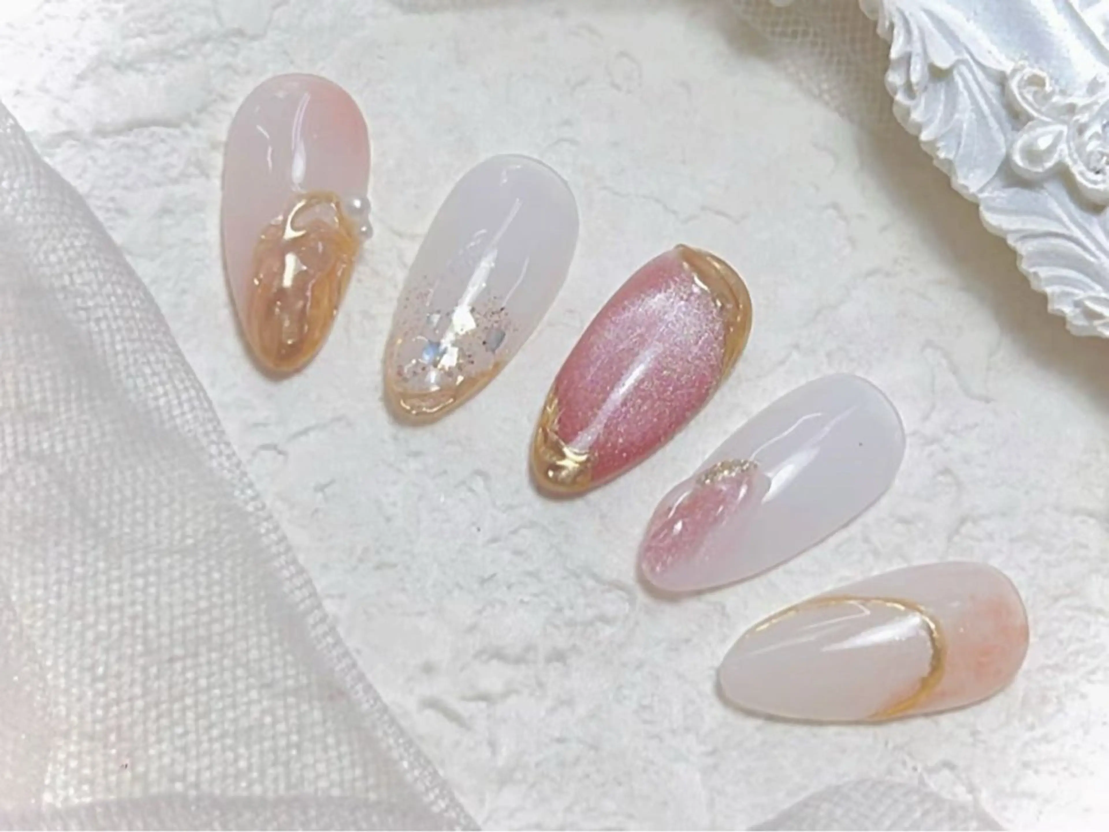 メンズ ネイル アートネイル フレンチネイル ジェルネイル キラキラネイル パラジェル Bloom スカルプ専門店のネイルデザイン