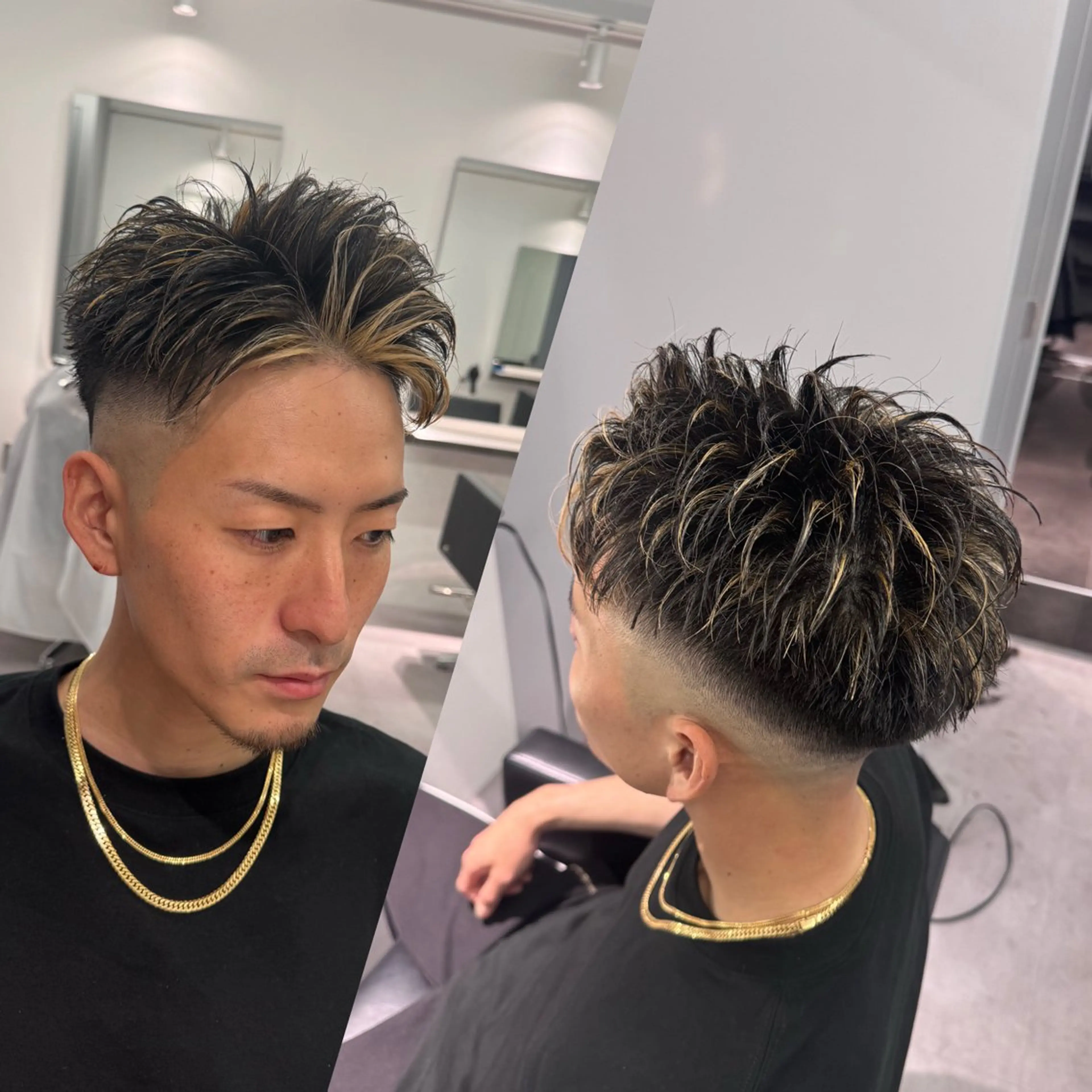 カラー メンズ R/🤎 パーマ＆ブリーチ🔥のヘアスタイル