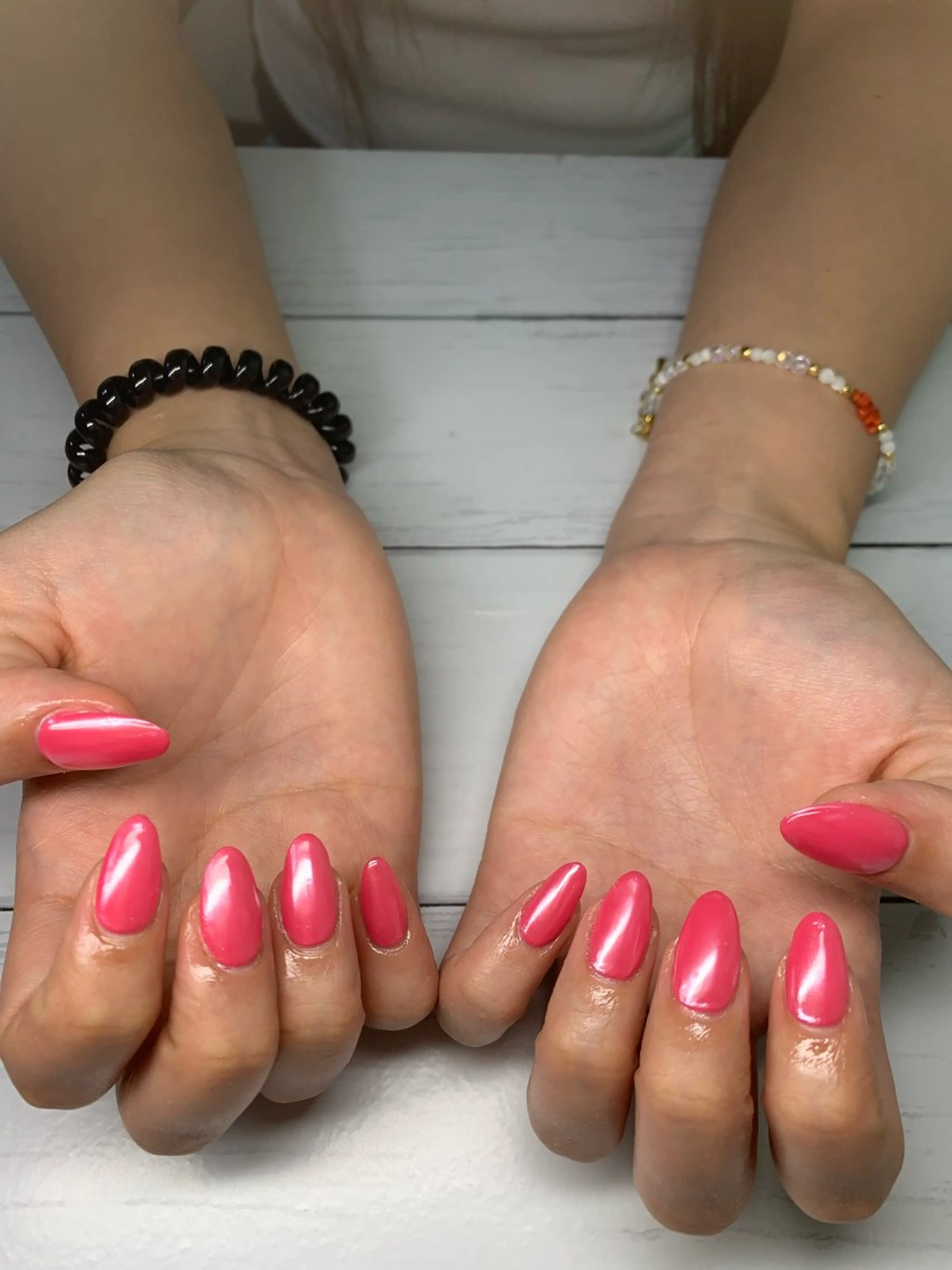 ネイル オーロラネイル 長さ出し ミラーネイル ワンカラーネイル mana_momo_nail所属・MANA_NAIL このみのネイルデザイン