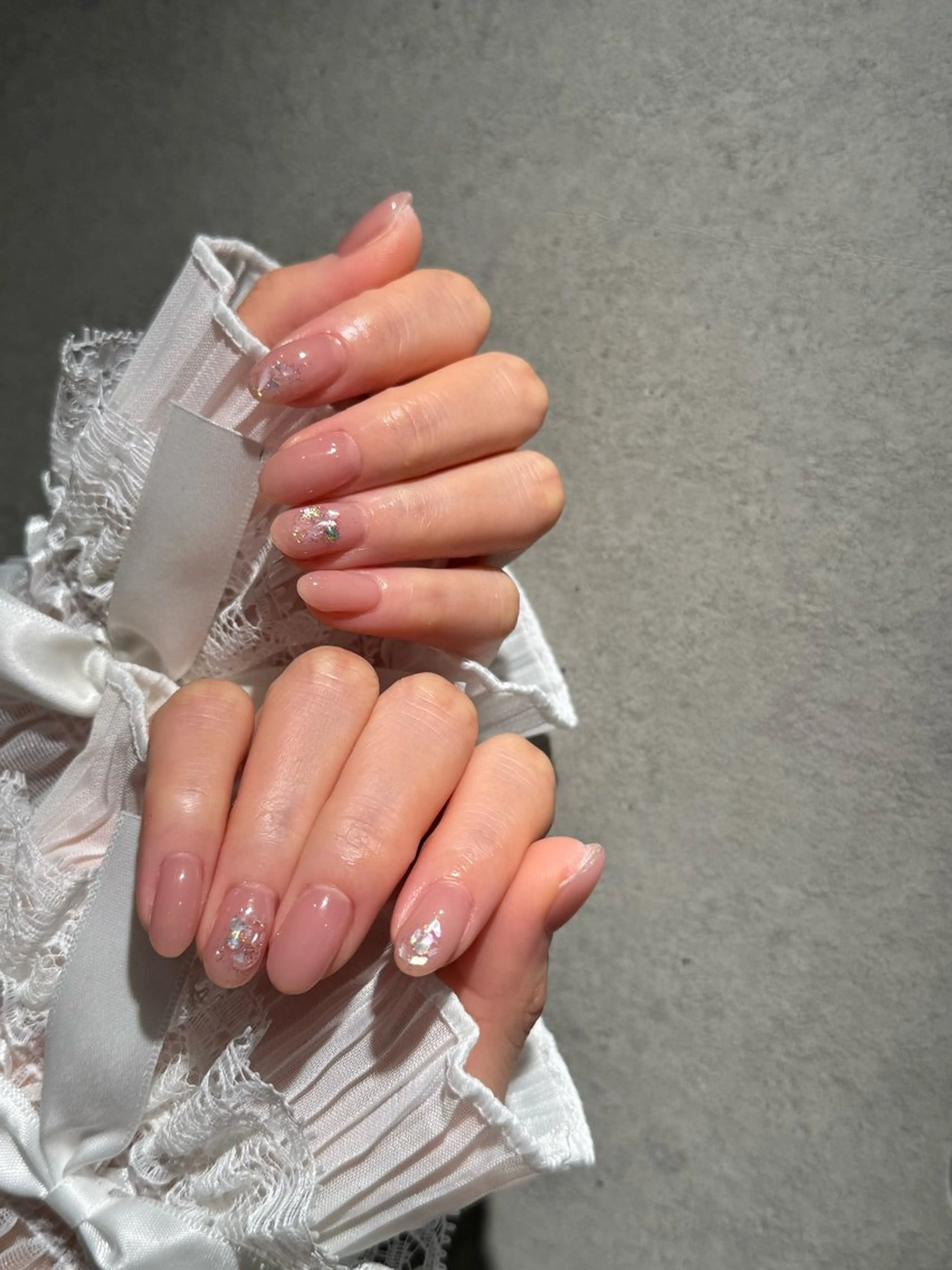 ネイル I-nailロング /ワンホン/キラキラのネイルデザイン