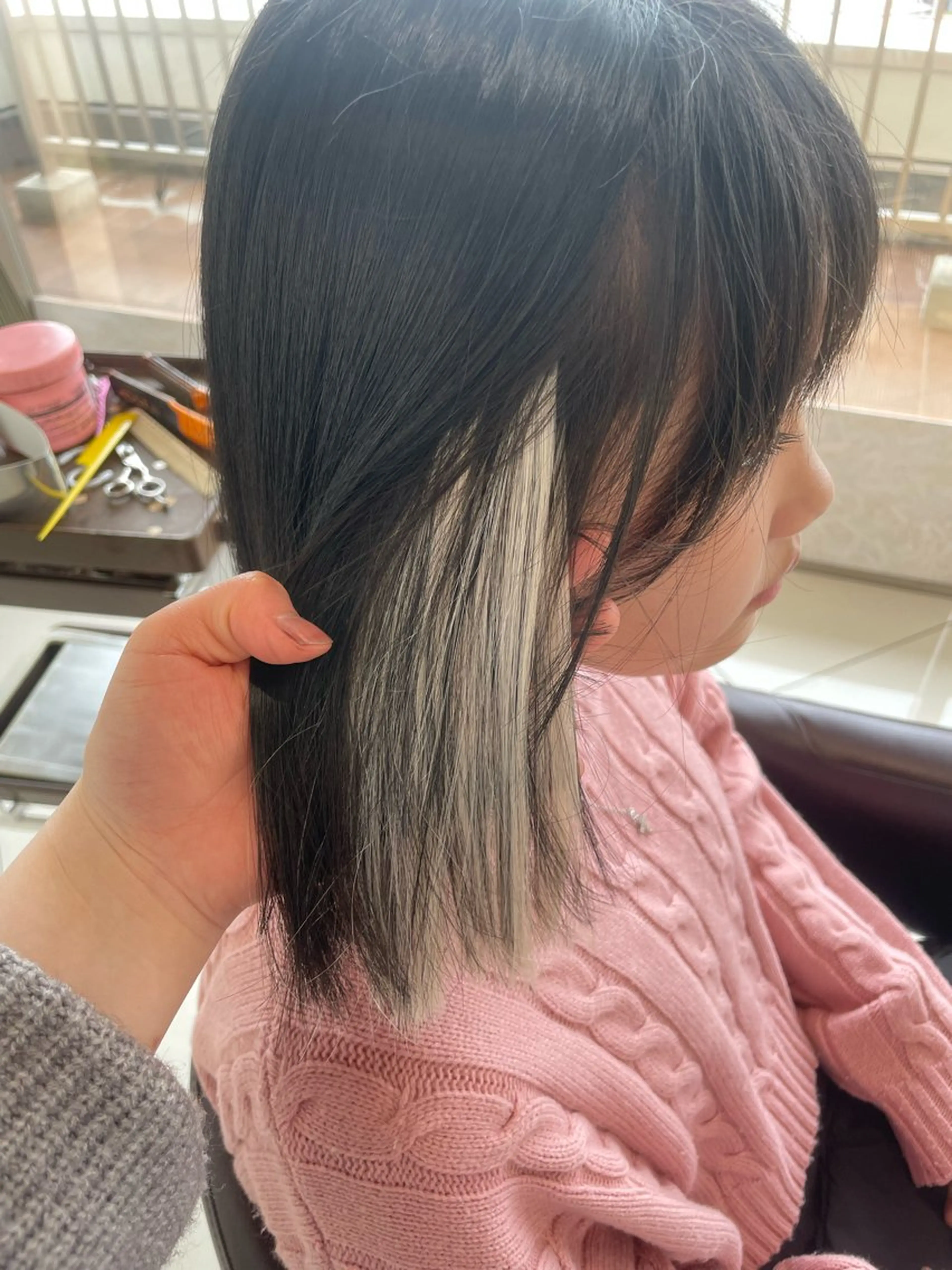 ミディアム エクステ 韓国カラー／エクステ 松戸梨杏のヘアスタイル