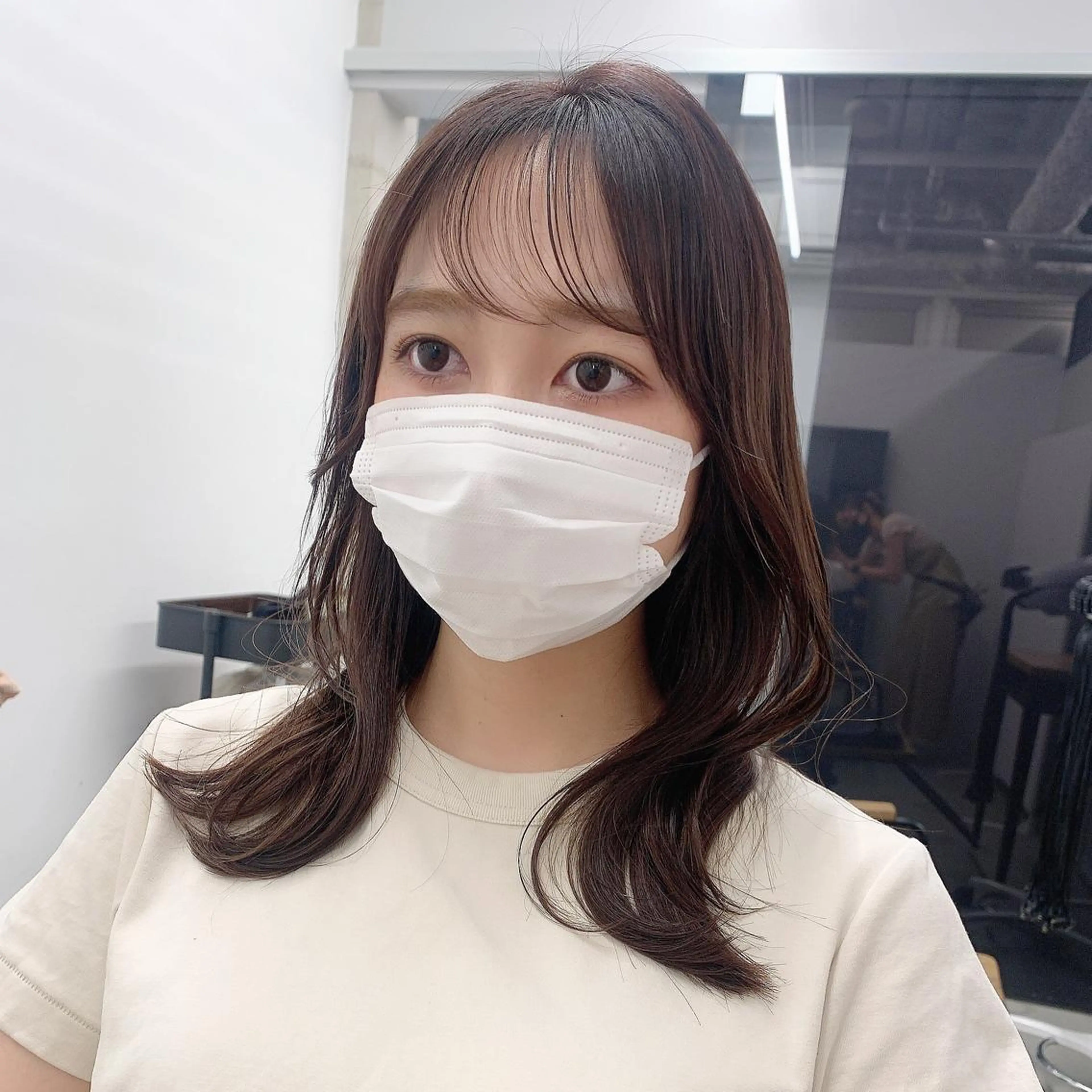 ミディアム カラー カット ヘアカラー トリートメント ヘッドスパ ヘアセット 透明感/オリーブ/ グレージュ/YUKAのヘアスタイル