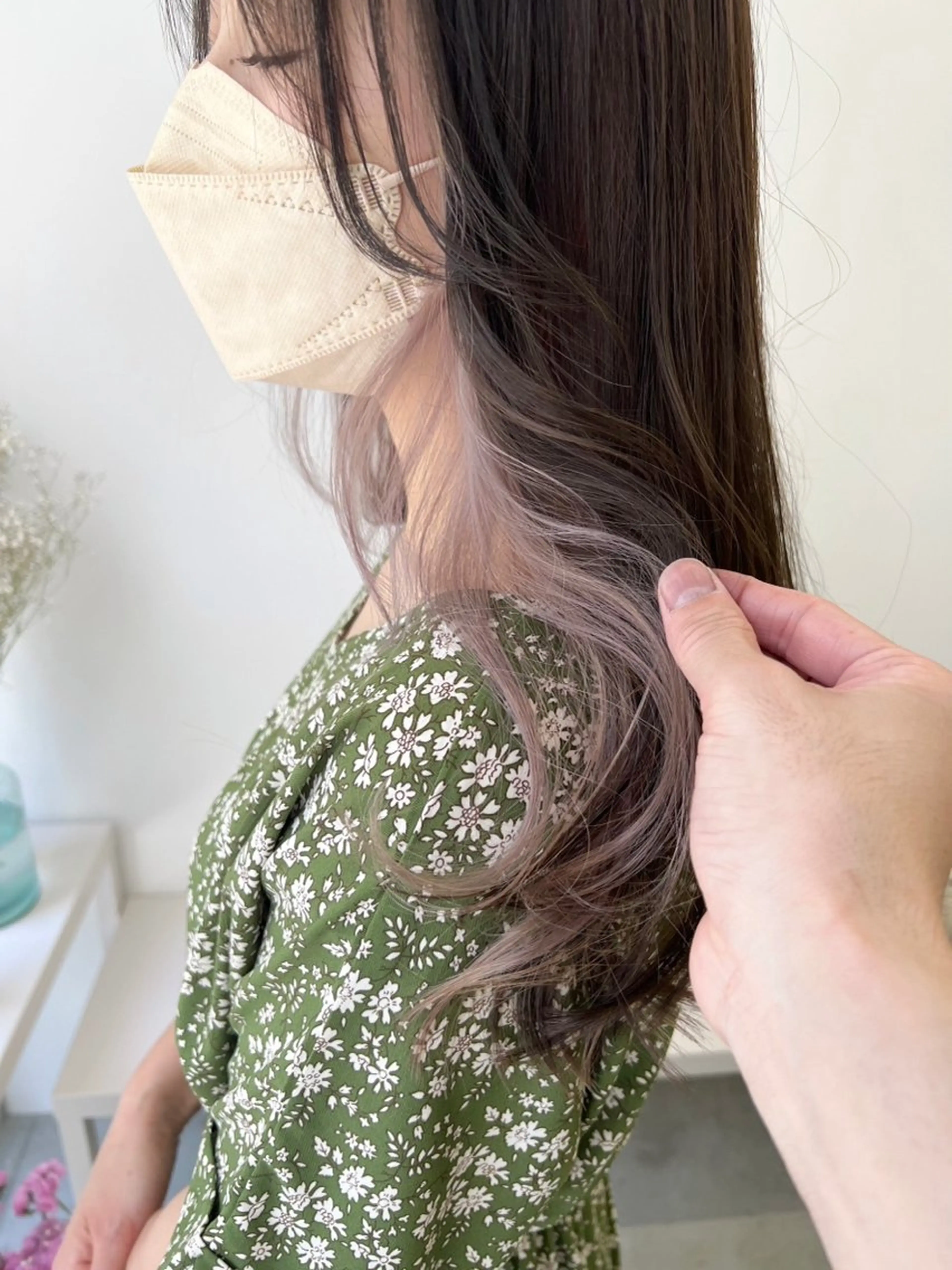 セミロング ヘアカラー トリートメント NIKO/名古屋/ 伏見/花屋併設のヘアスタイル