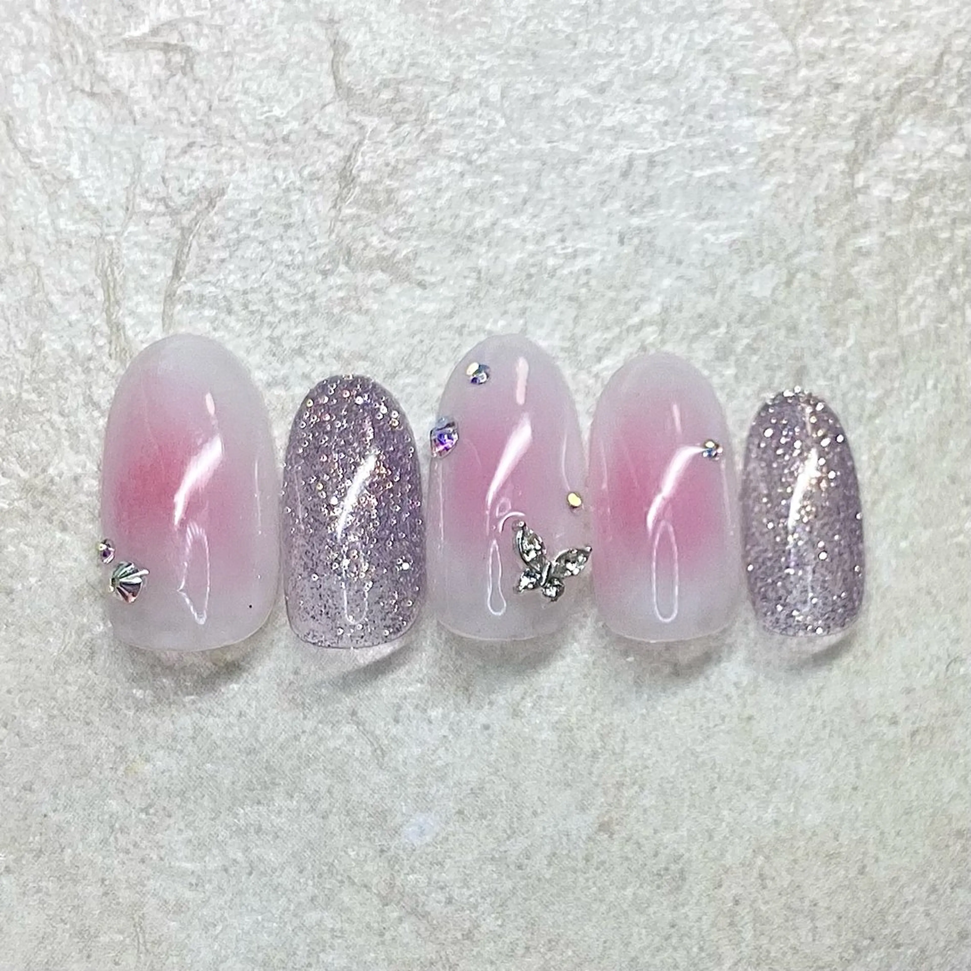 ネイル チークネイル フラッシュネイル 韓国ネイル マグネットネイル ピンク ハンドネイル 六本木ネイル阡夜一夜 当日＆持ち込み歓迎のネイルデザイン