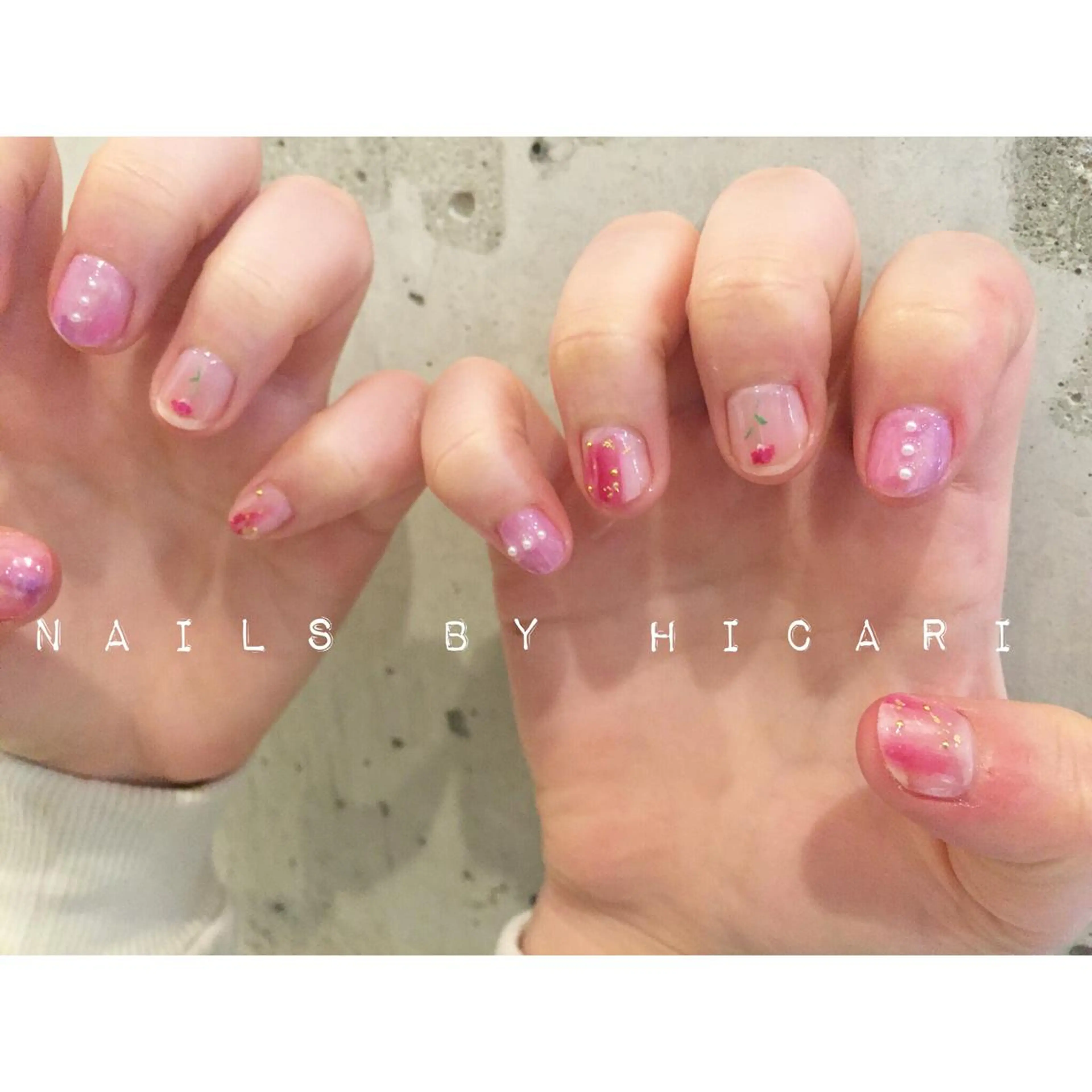 ショート カラー ネイル マツエク・マツパ ジェルネイル ニュアンスネイル パラジェル illum hicariのネイルデザイン