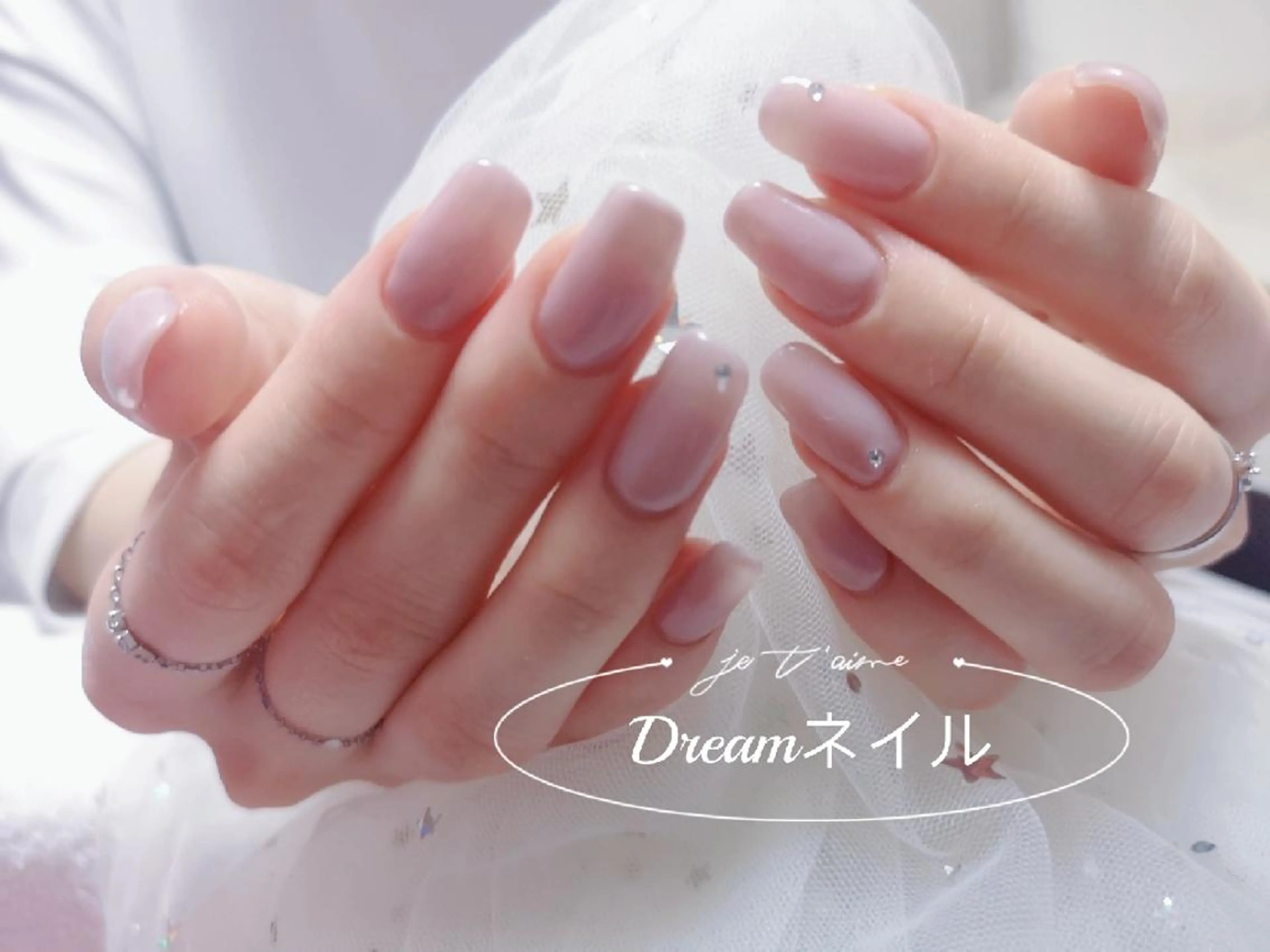 セミロング ネイル ハンドネイル ネイリストゆか💅 長さだし、深爪矯正のネイルデザイン