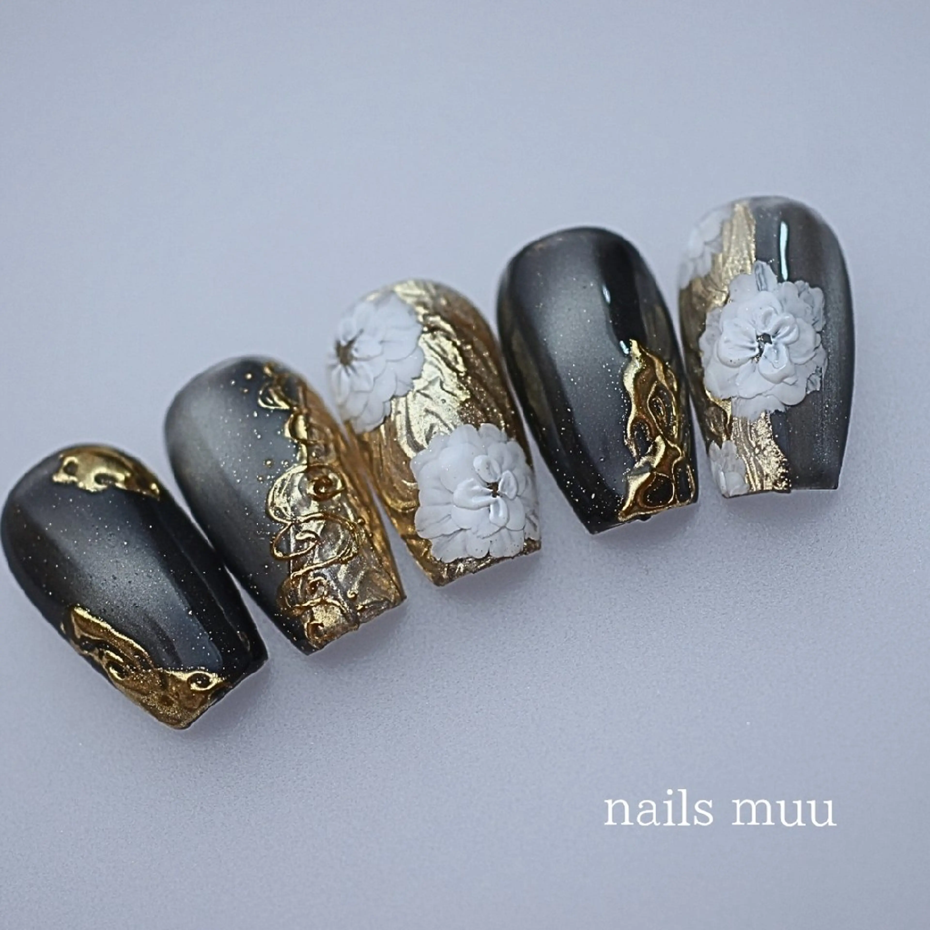 ネイル マグネットネイル 冬ネイル nails muu まゆのネイルデザイン