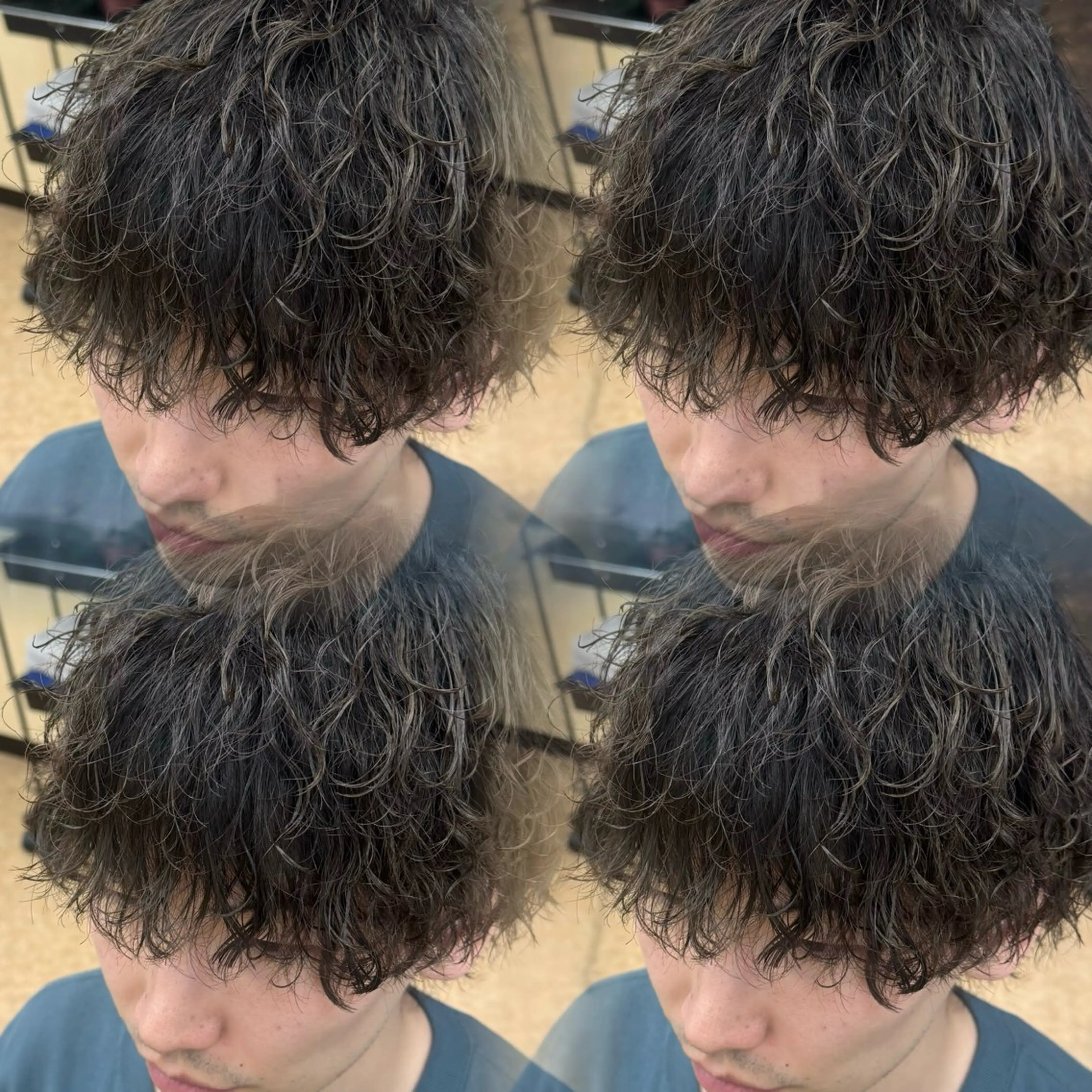 ミディアム メンズ ミディアムパーマ メンズパーマ 波巻きパーマ カット パーマ 焼津メンズパーマ特化 大石雄生のヘアスタイル