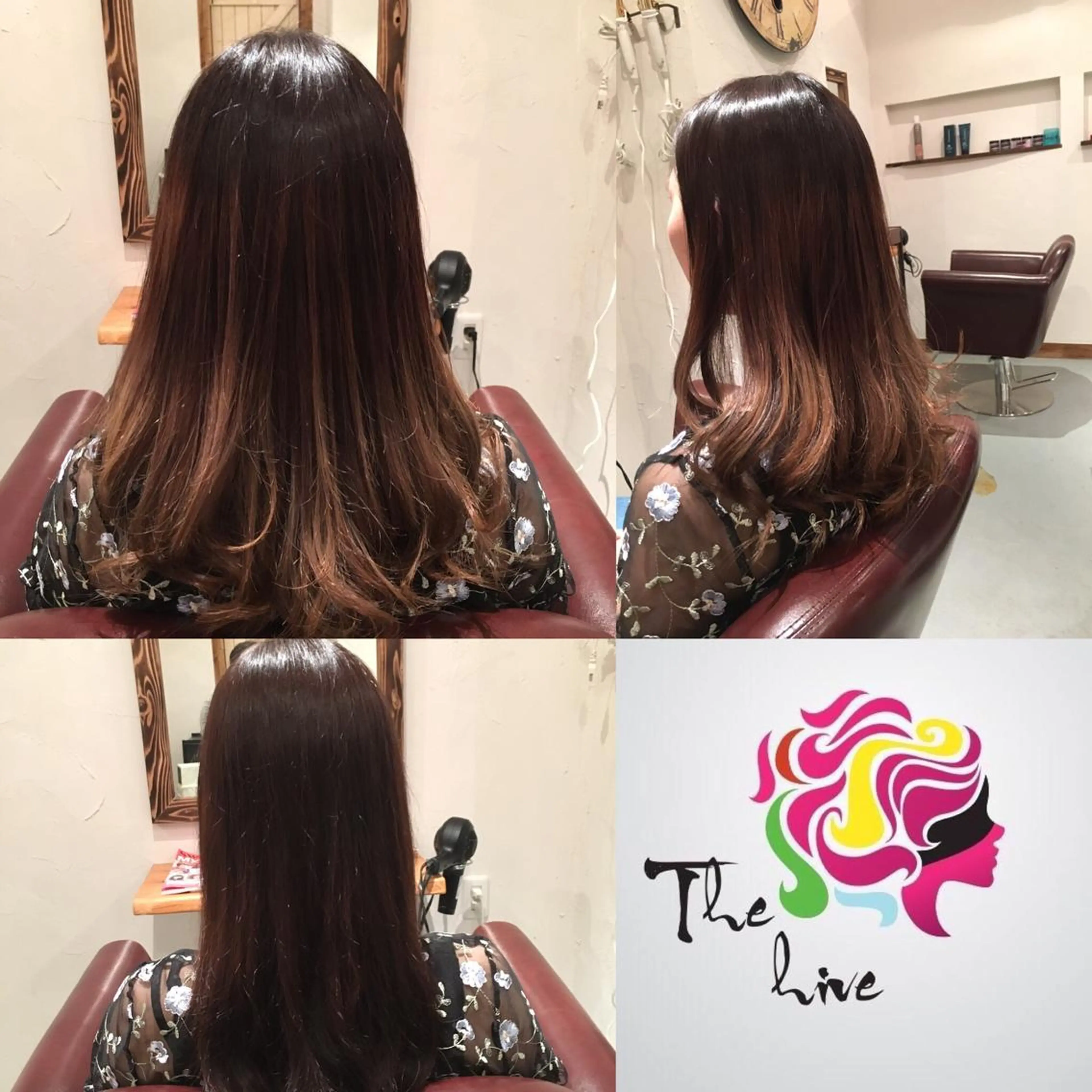 ロング カラー グラデーションカラー グレージュ Hair salon The  hiveのヘアスタイル