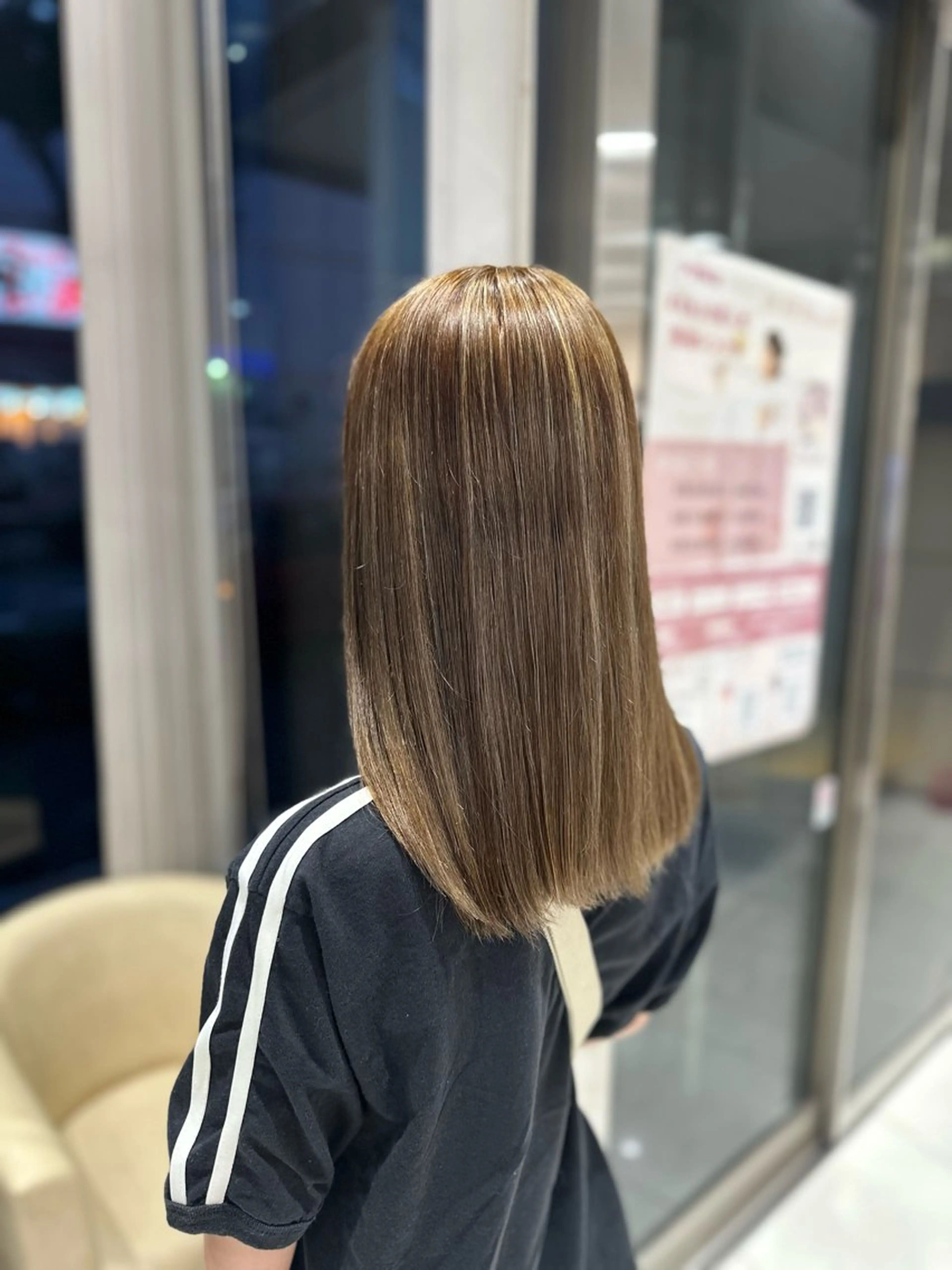 セミロング カラー ハイライトカラー ハイライト ヘアカラー クロスパーマ/うる艶 カラー/Kurumiのヘアスタイル