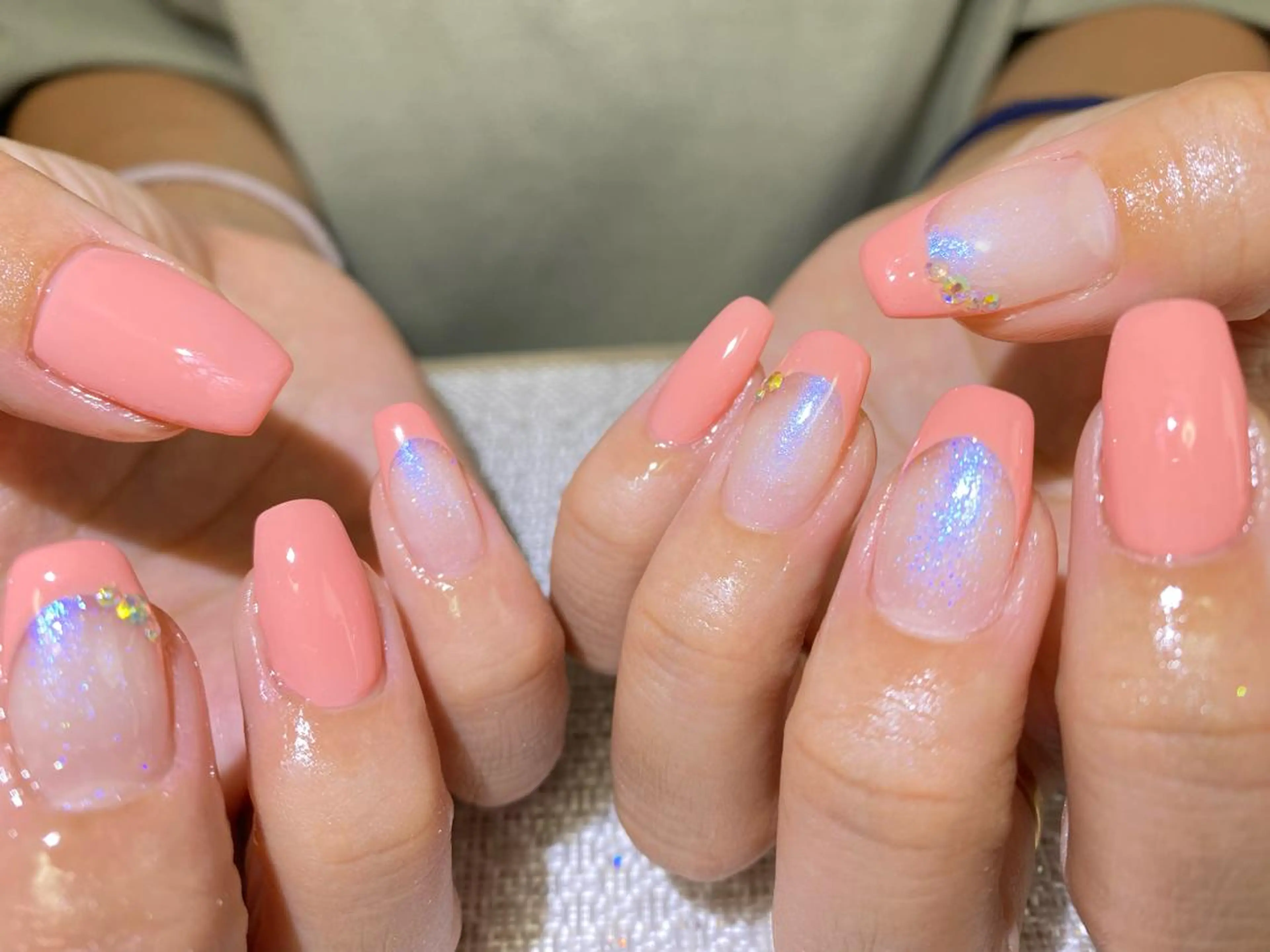 ネイル フレンチネイル オレンジ シンプルネイル スクエアネイル Esthetic Will所属・will 有希のネイルデザイン