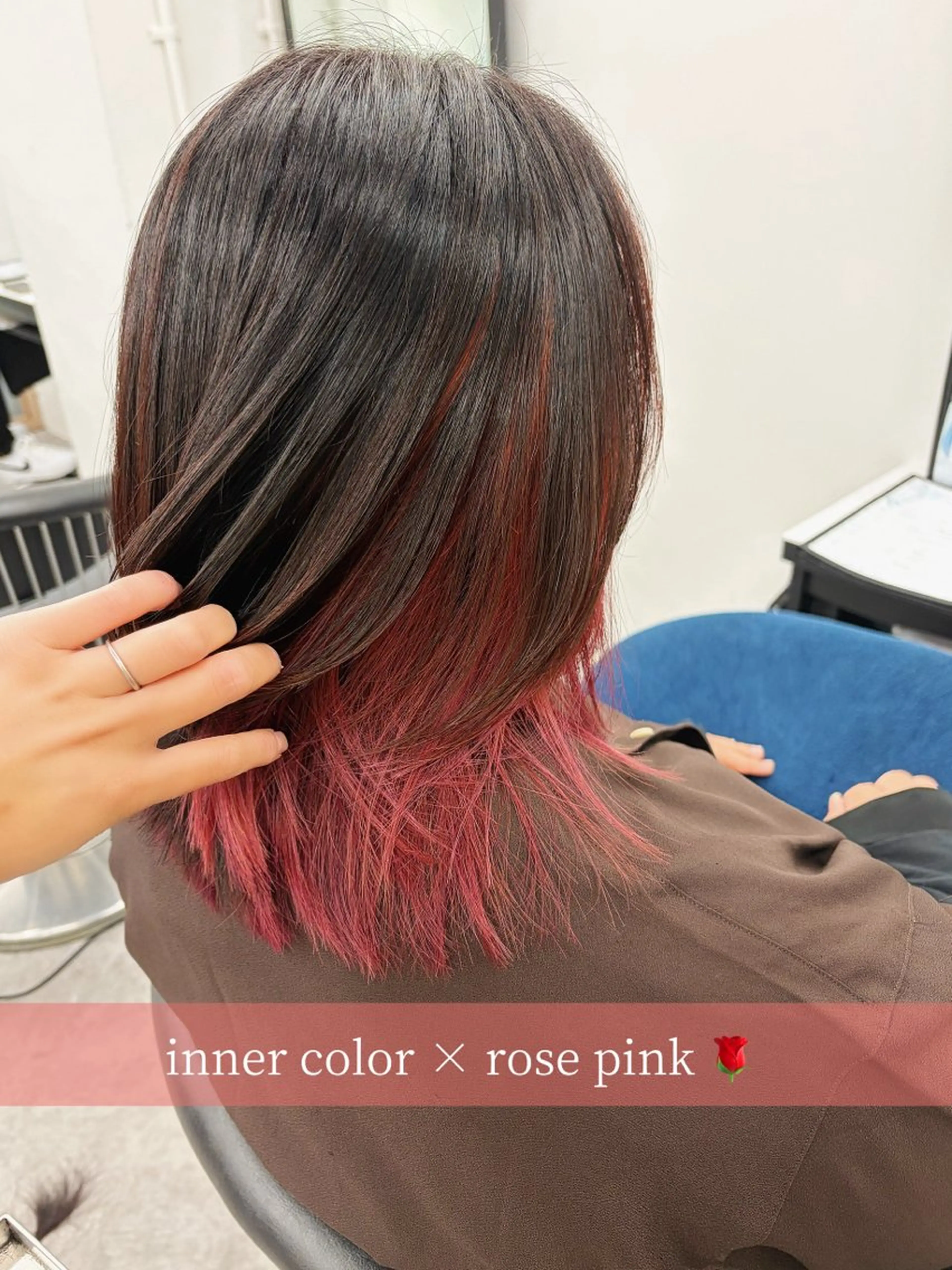 ミディアム カラー ピンクカラー レイヤーカット レイヤーカット🌈 透明感カラー🌷ﾕﾘのヘアスタイル