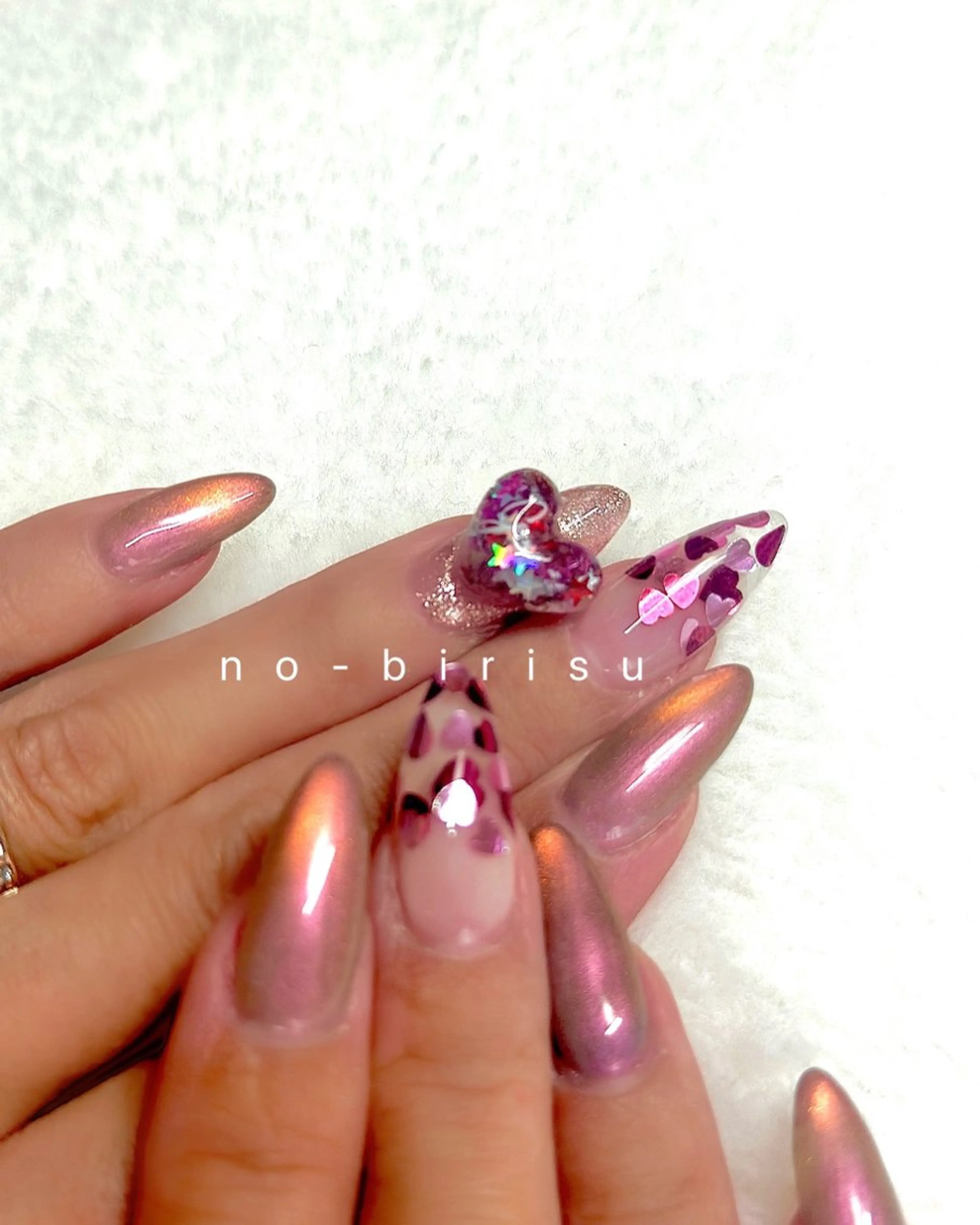 ネイル マグネットネイル ワンカラーネイル ハンドネイル no-birisu nailのネイルデザイン