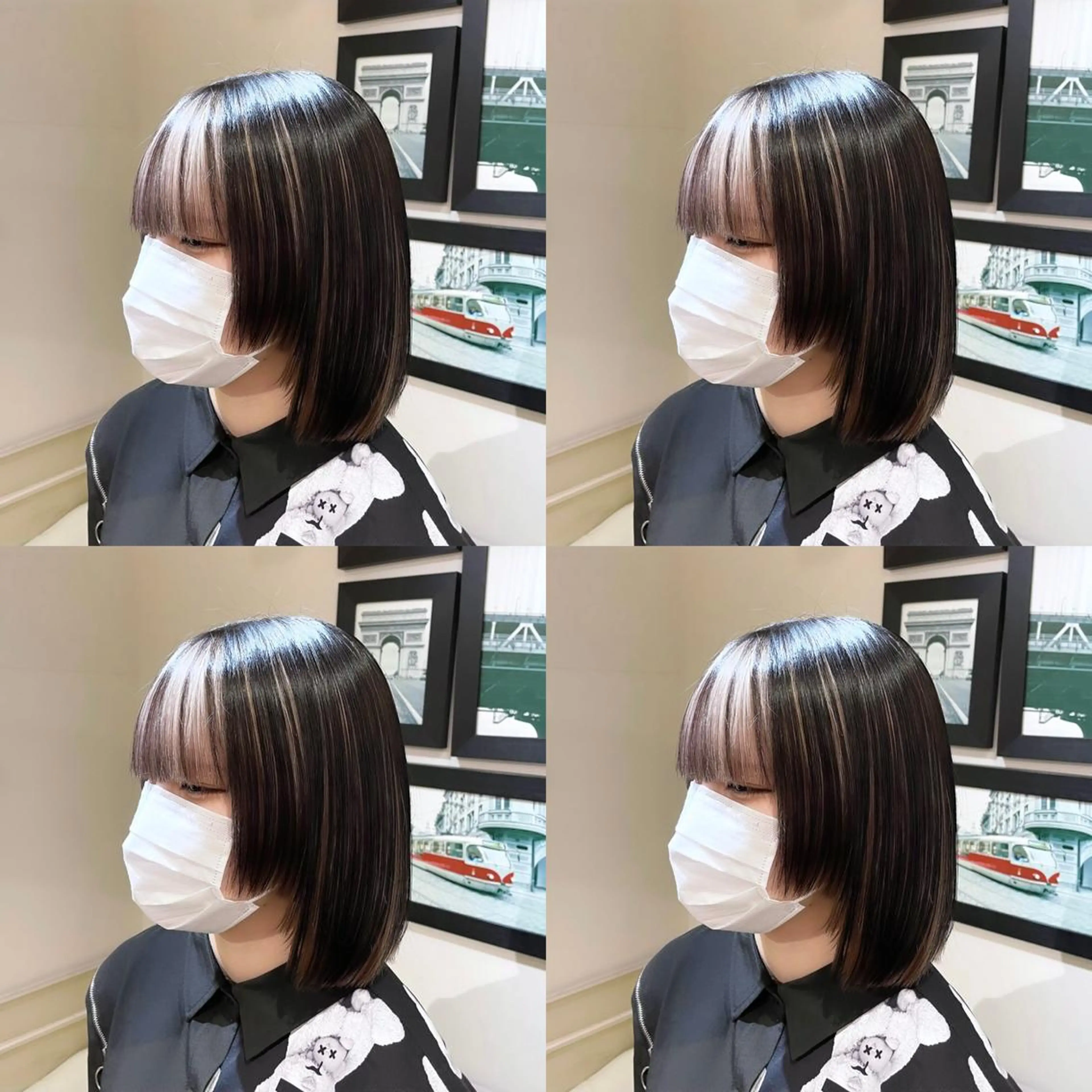 ミディアム カラー ベージュカラー インナーカラー ホワイトベージュ 🌟トップデザイナー 高橋🌟のヘアスタイル