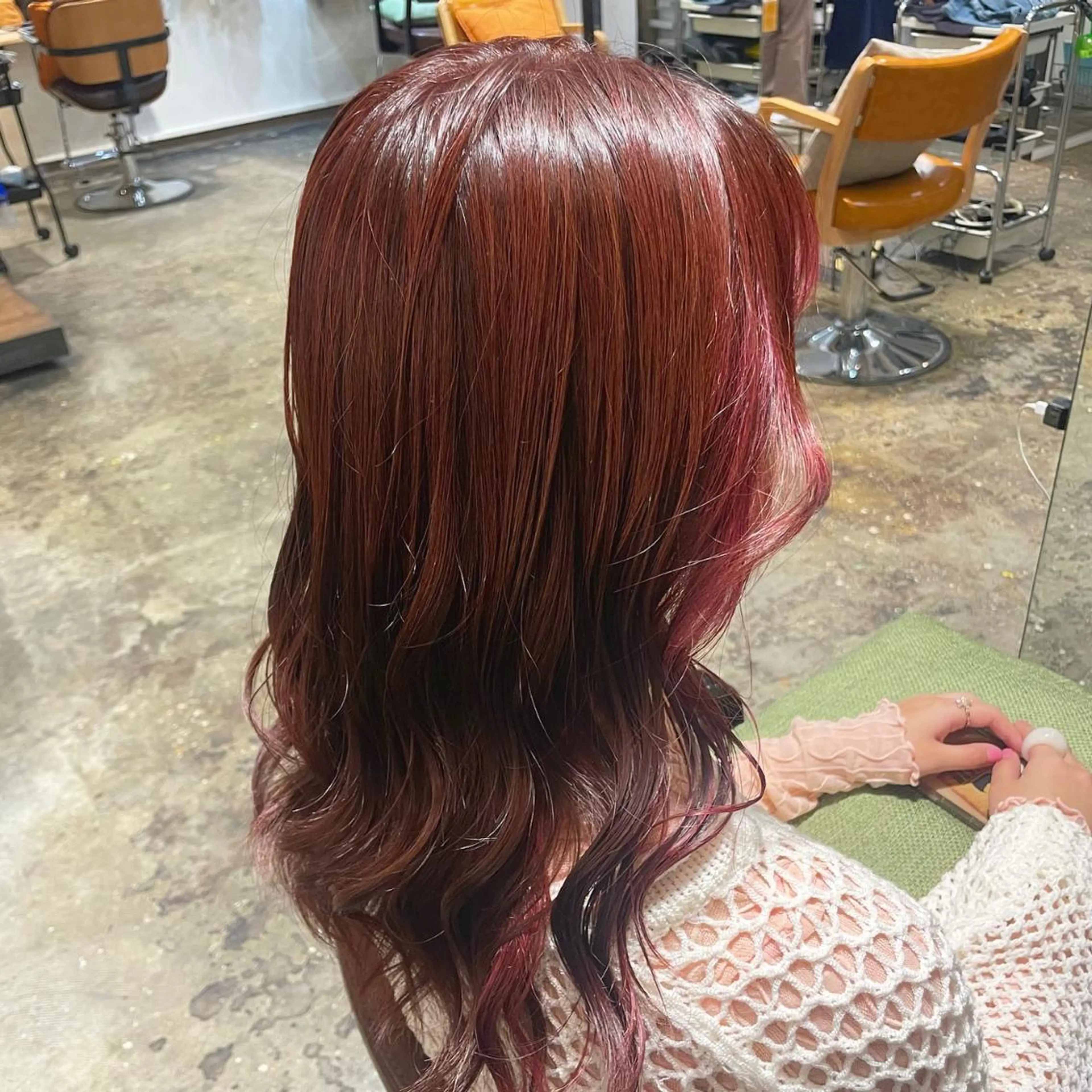 セミロング カラー ヘアアレンジ ブラウンカラー ピンクカラー ピンクブラウン 🇰🇷韓国スタイル レイヤー/ayanaのヘアスタイル