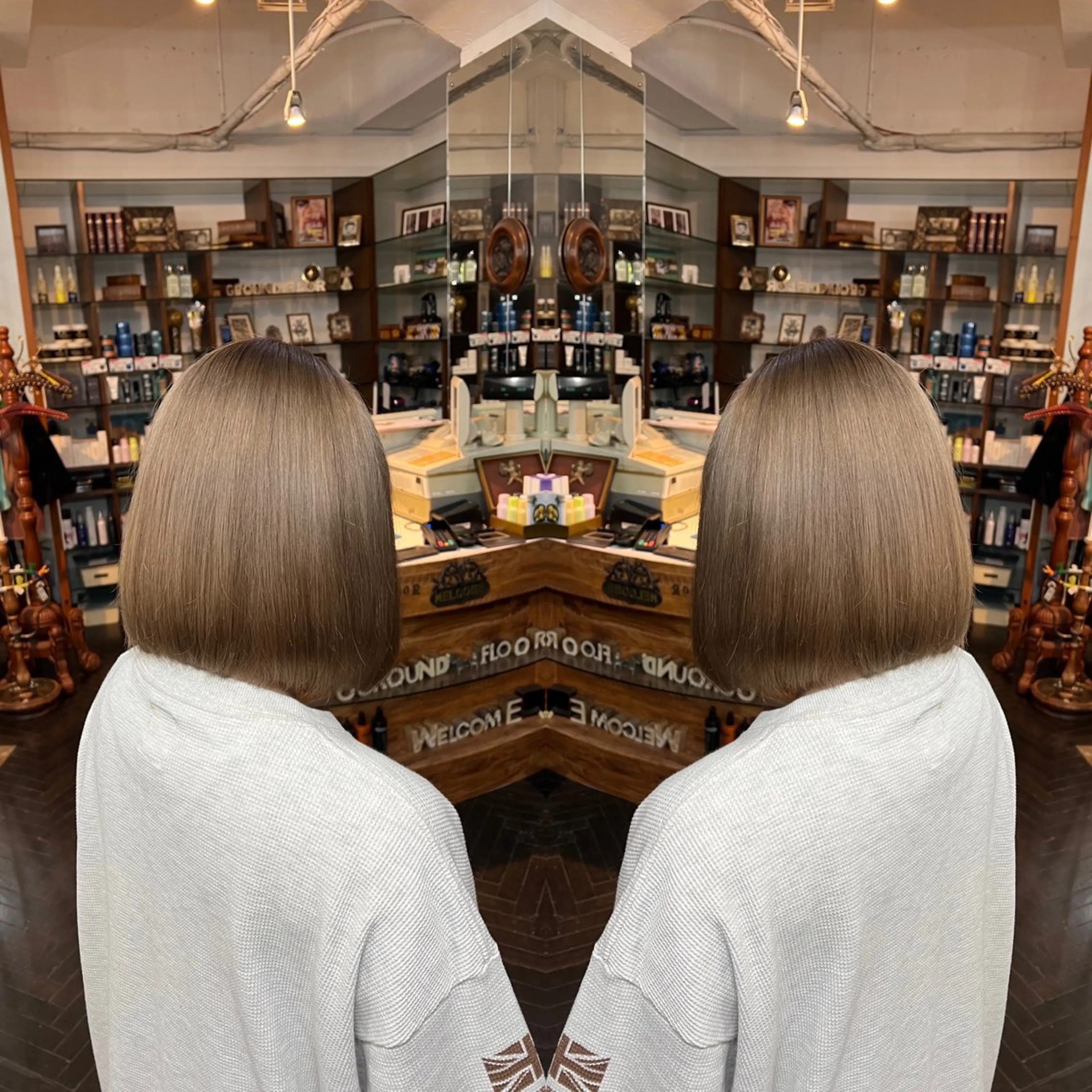 ミディアム カラー レイヤー/ボブ/ ミニボブ/AOIのヘアスタイル