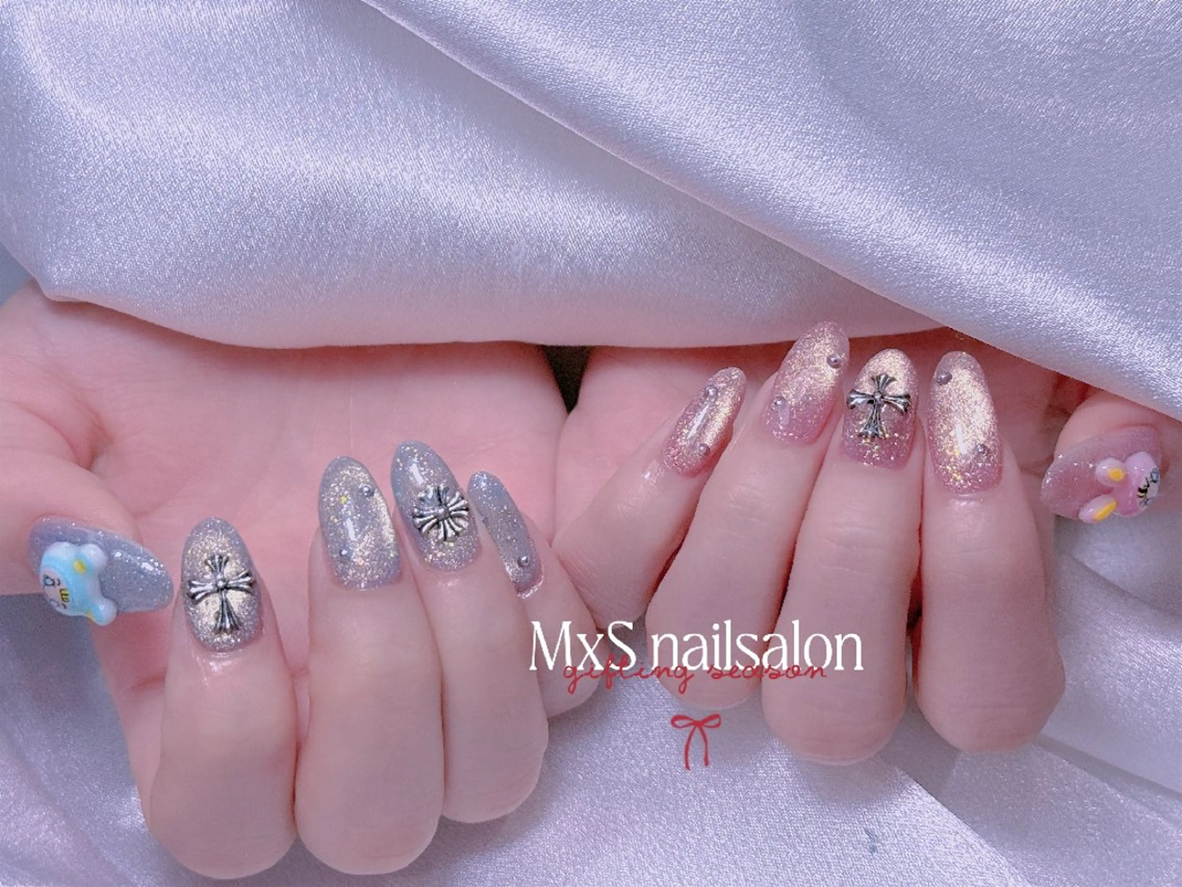 ネイル ジェルネイル マグネットネイル パラジェル 春ネイル ワンホンネイル ハンドネイル ハンドケア MxS Nail 【長さだし/フィルイン/マグネット/ワンホンネイル/韓国ネイル/パラジェル】所属・M×S Nail みなのネイルデザイン