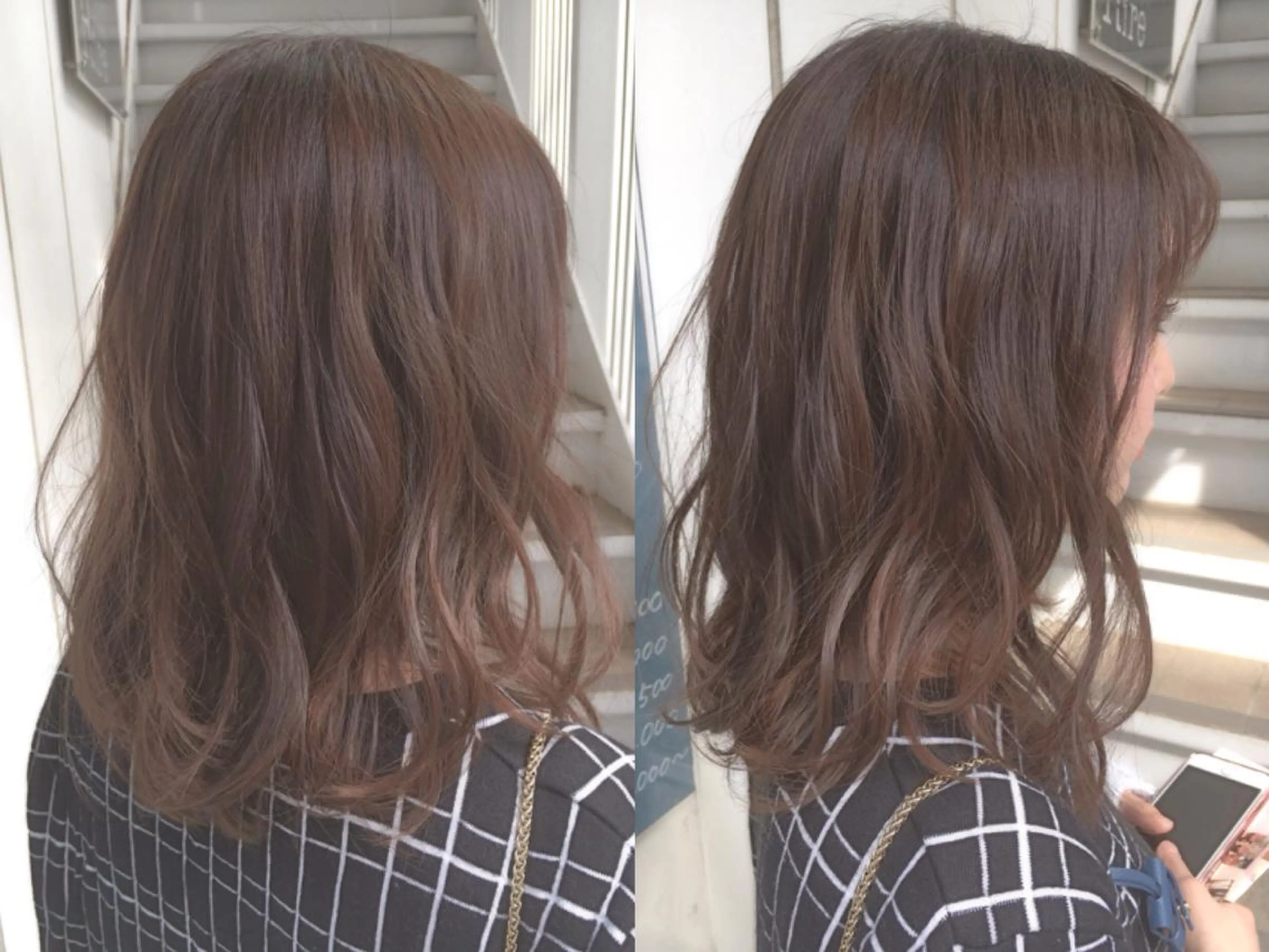 セミロング カラー グレージュ 榎園 由美のヘアスタイル