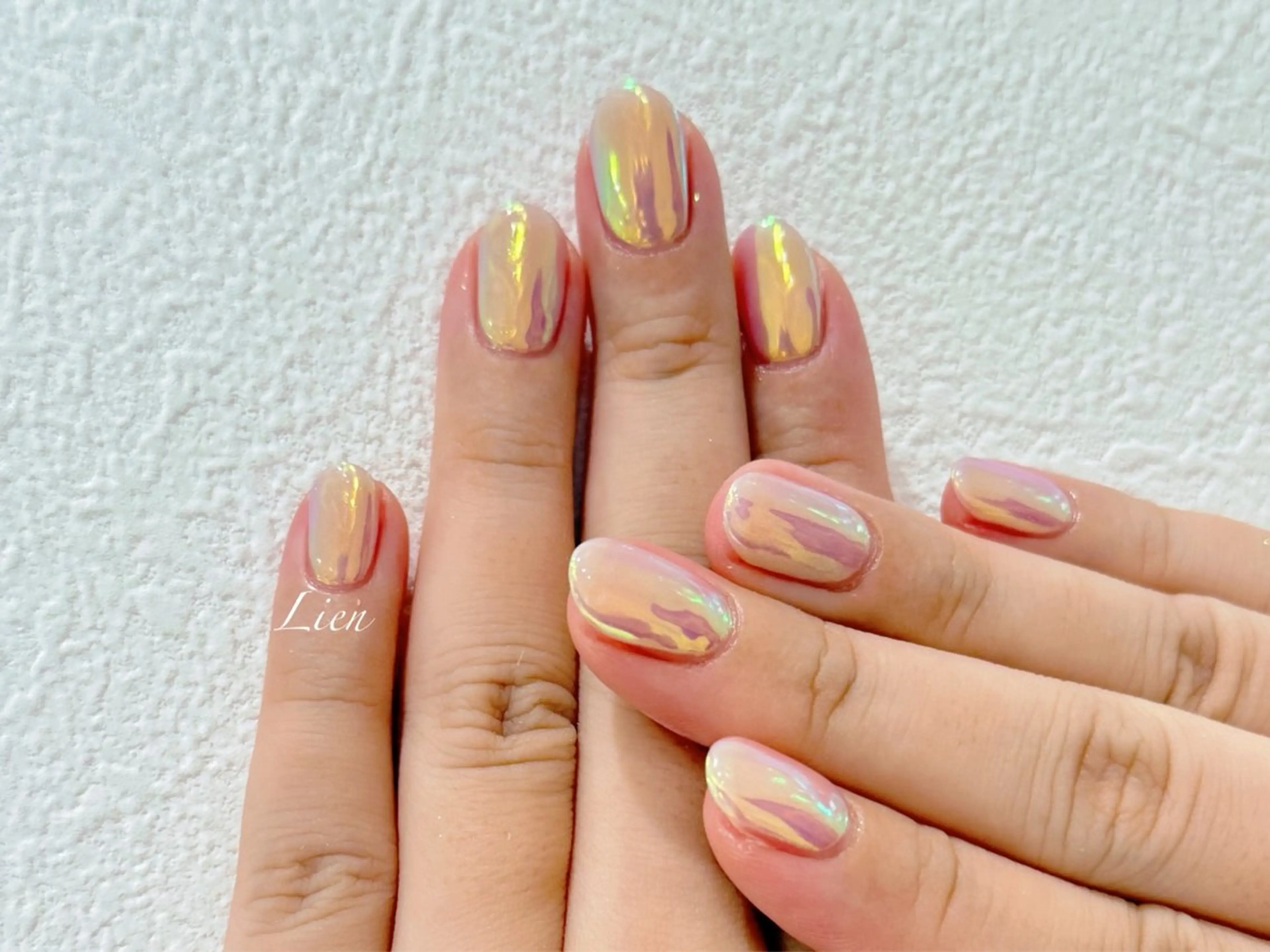 ネイル 長さ出し フットネイル フレンチネイル ジェルネイル ガラスフレンチ ハンドネイル Lien（リアン） 銀座駅6分のネイルデザイン