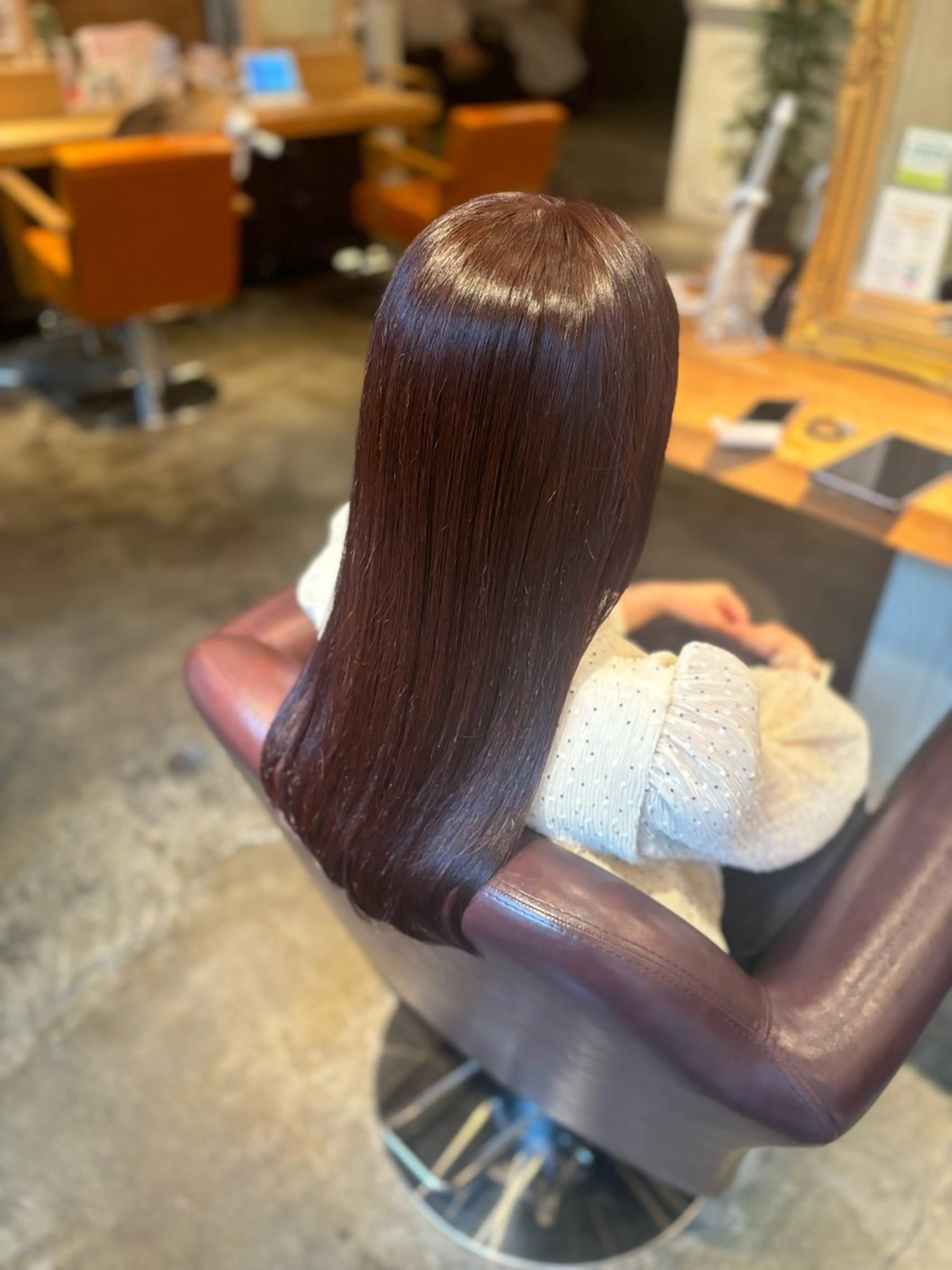 ロング カラー パーマ ブラウンカラー チョコレートブラウン 髪質改善カラー ブラウン🤎YUMEのヘアスタイル