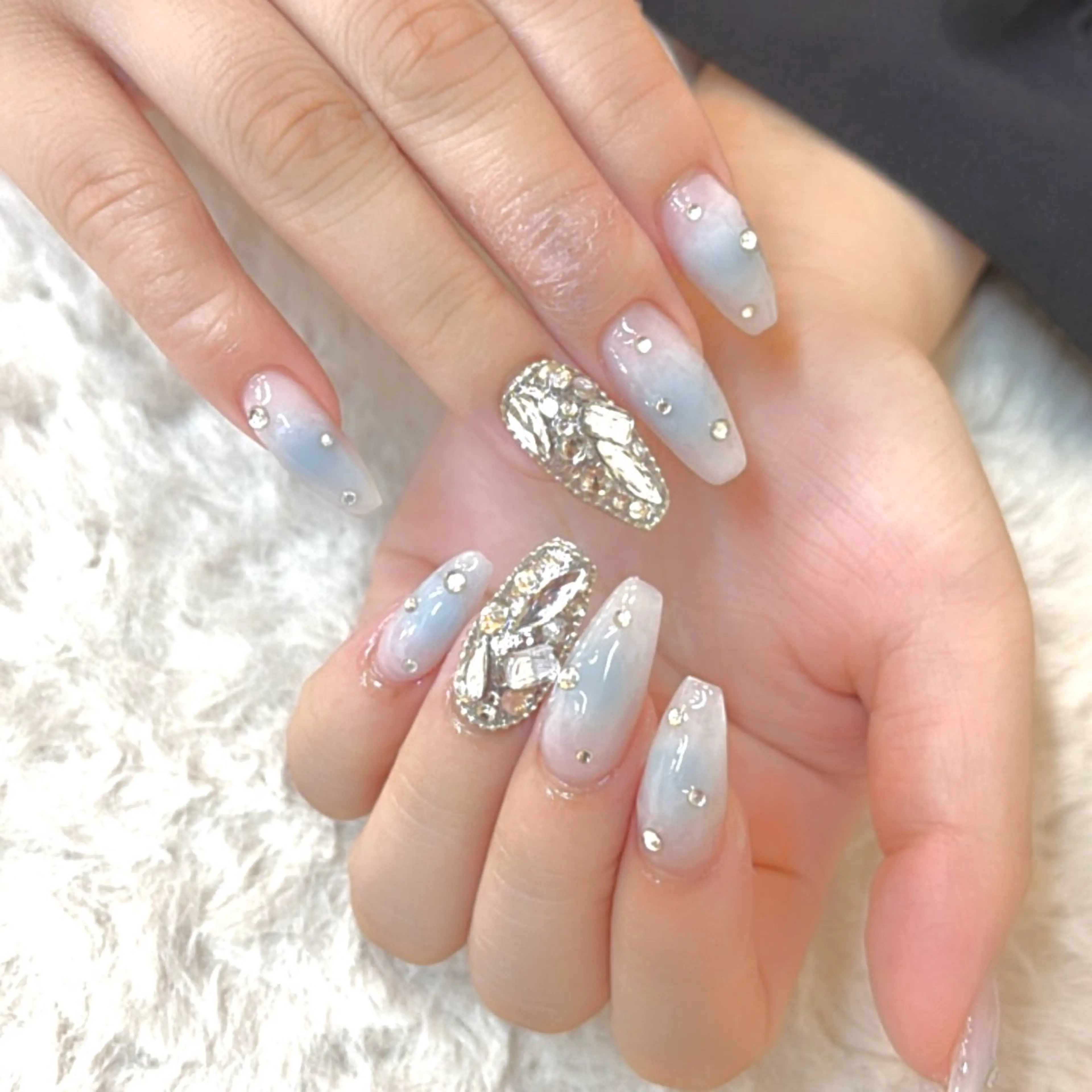 ネイル チークネイル 韓国ネイル ロングネイル スカルプネイル ワンホンネイル ハンドネイル Chipie_ ayanoのネイルデザイン