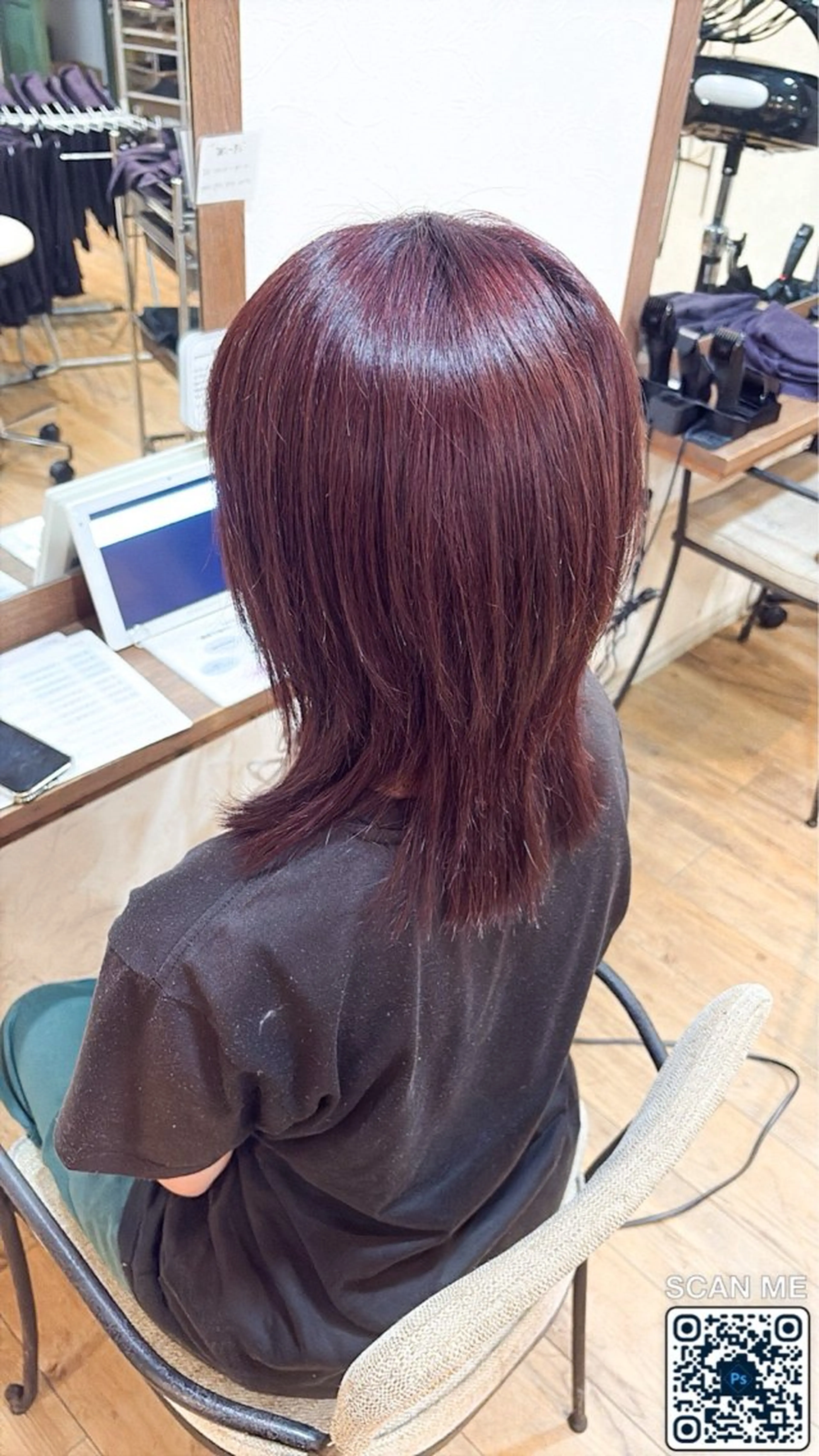 カラー 透明感カラー レッドカラー ボブ 眞鍋 祐人のヘアスタイル