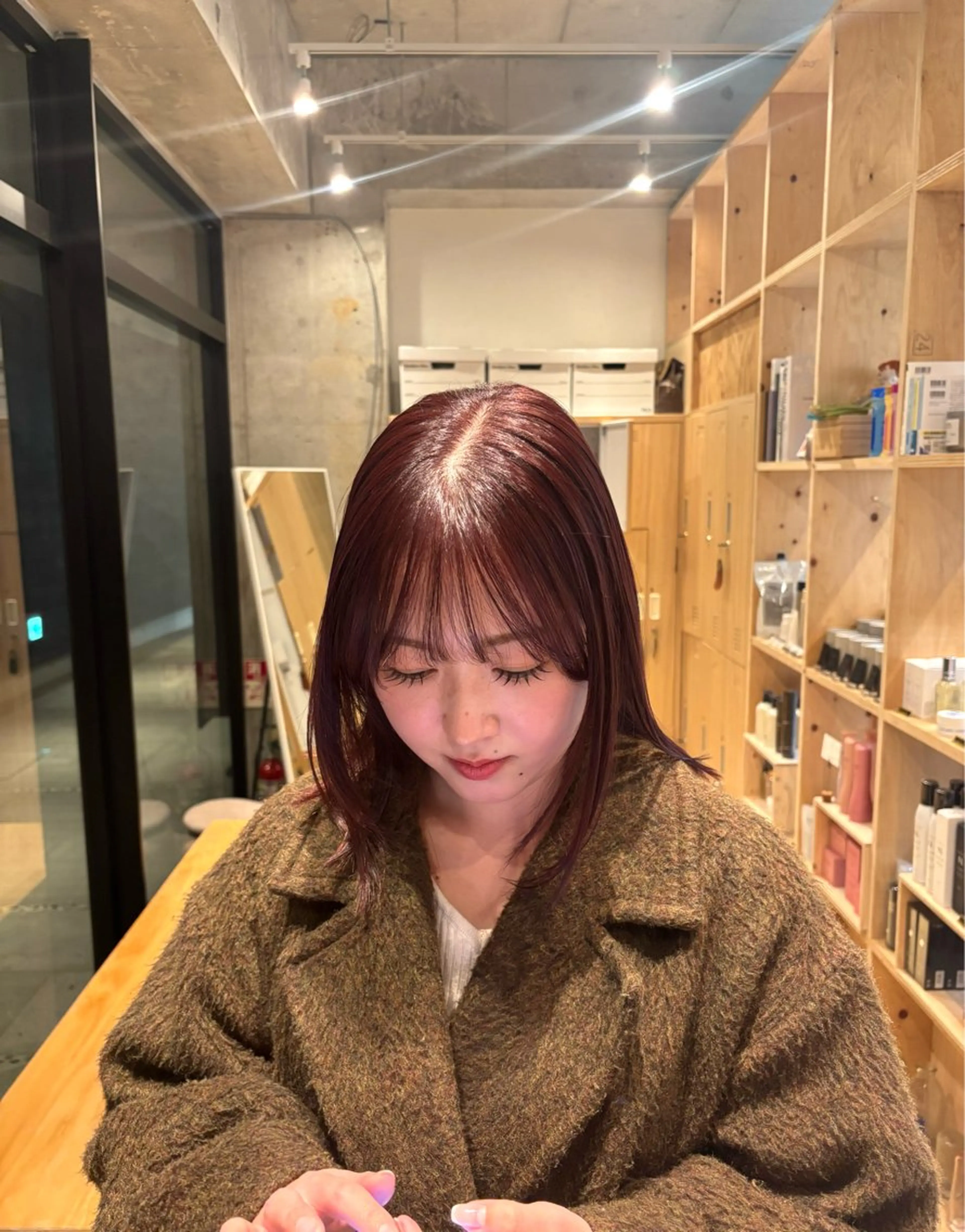 セミロング ヘアカラー トリートメント 透明感カラー🤎/ ツヤカラー/さくらのヘアスタイル