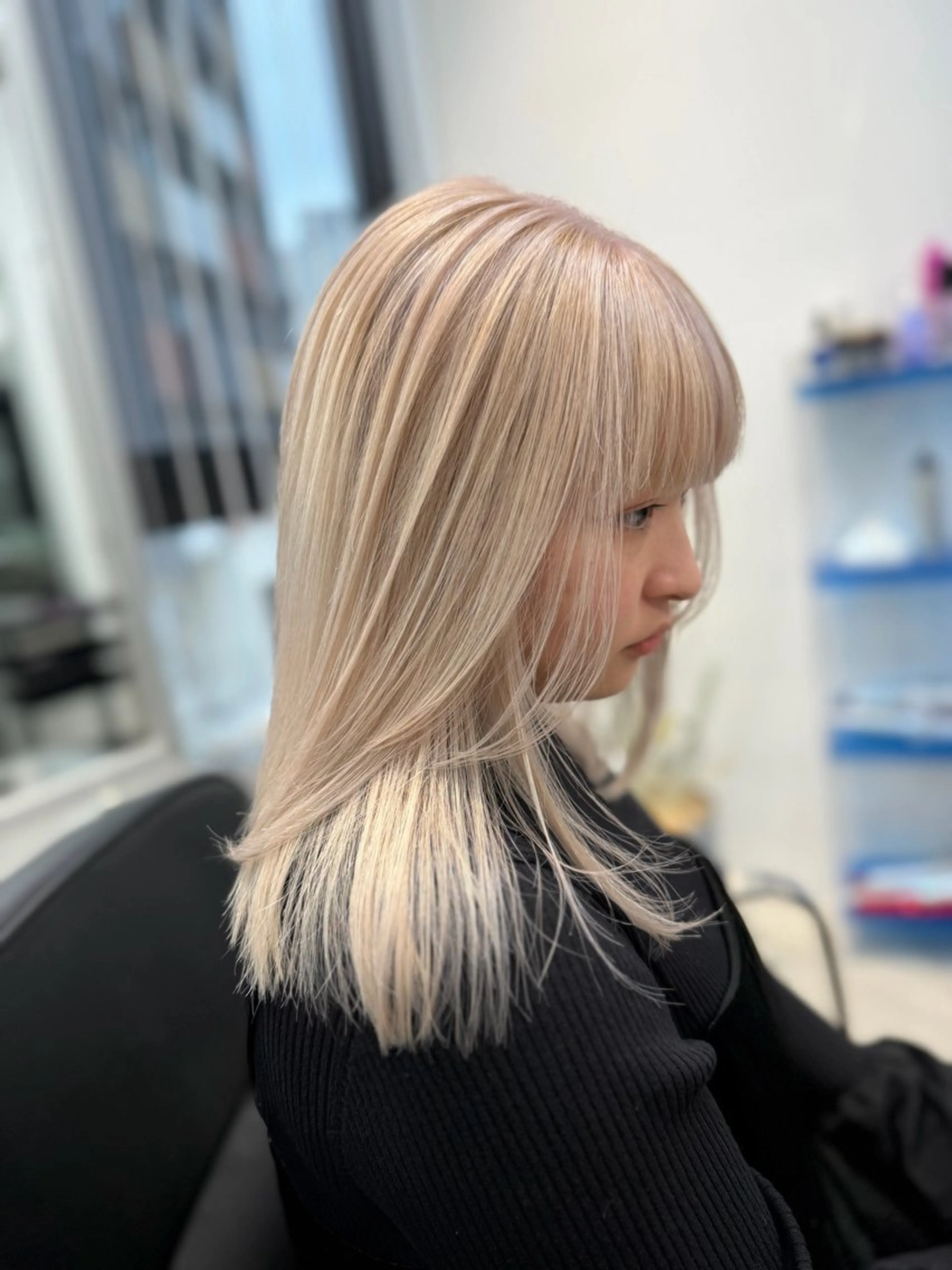 セミロング ヘアカラー ブリーチ特化🎖️ピ ンクカラー高橋さやかのヘアスタイル