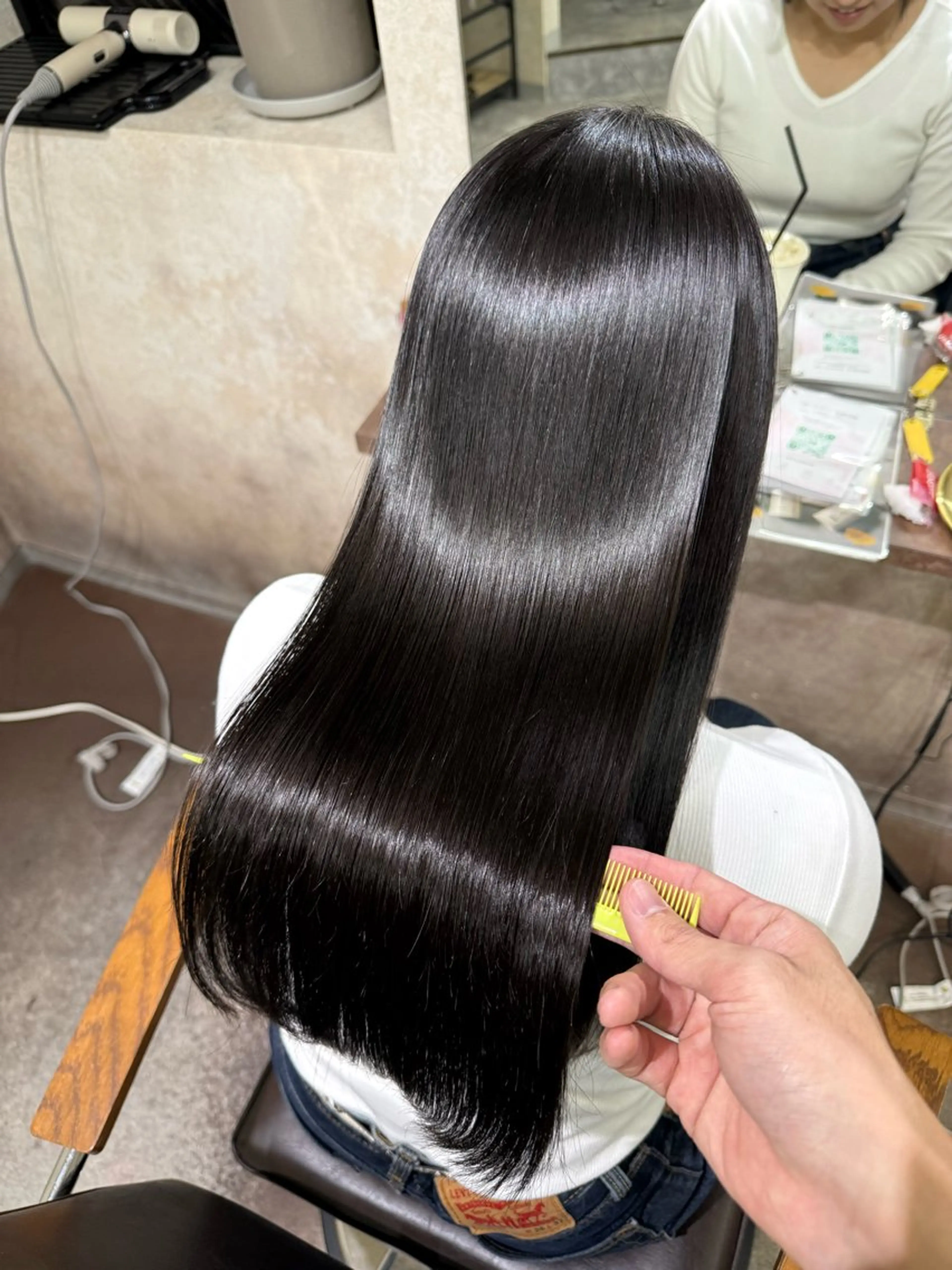 ロング 髪質改善 縮毛矯正 ioeわかめようじ/ 縮毛矯正/髪質改善のヘアスタイル