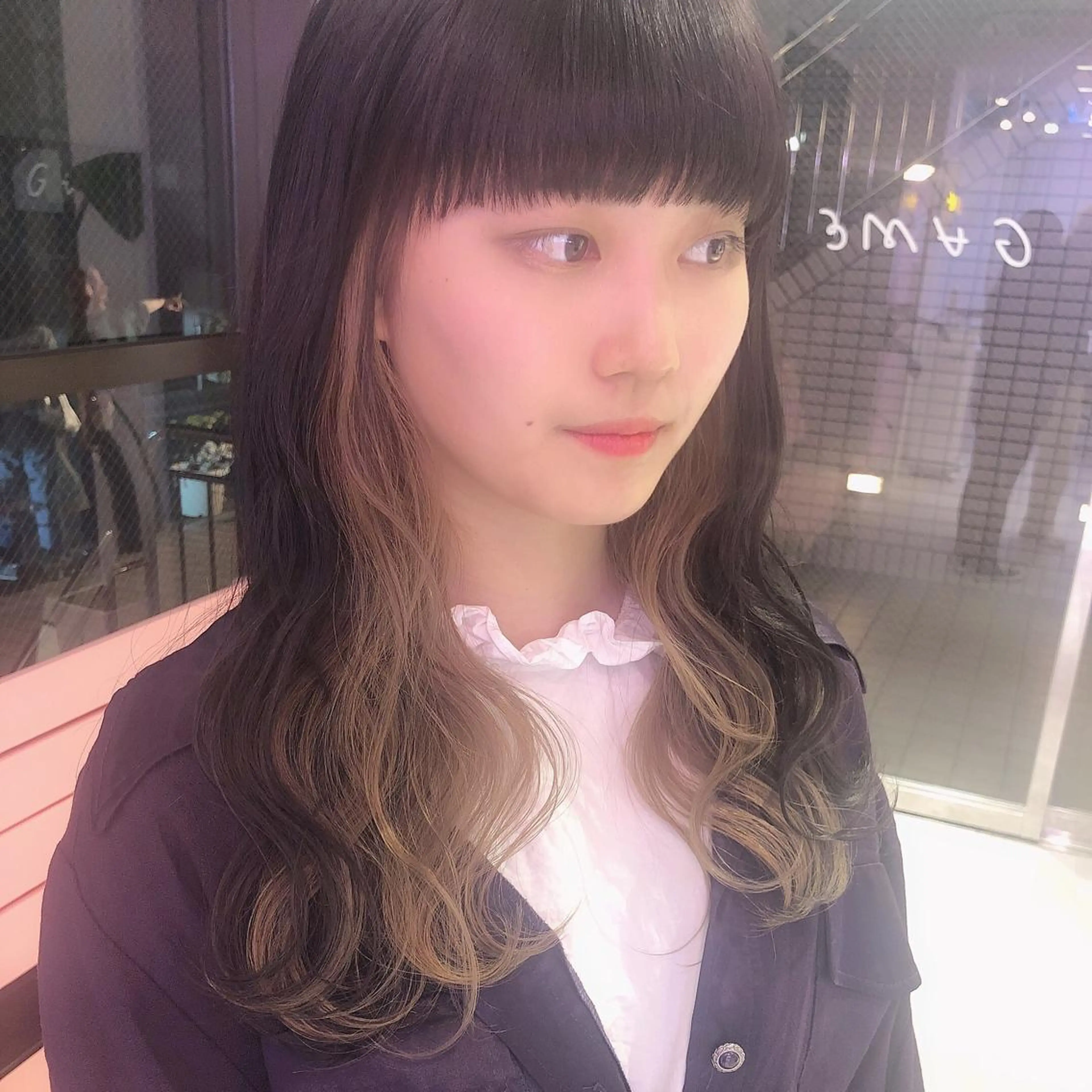 セミロング カラー 透明感カラー× レイヤーカット✨高梨のヘアスタイル