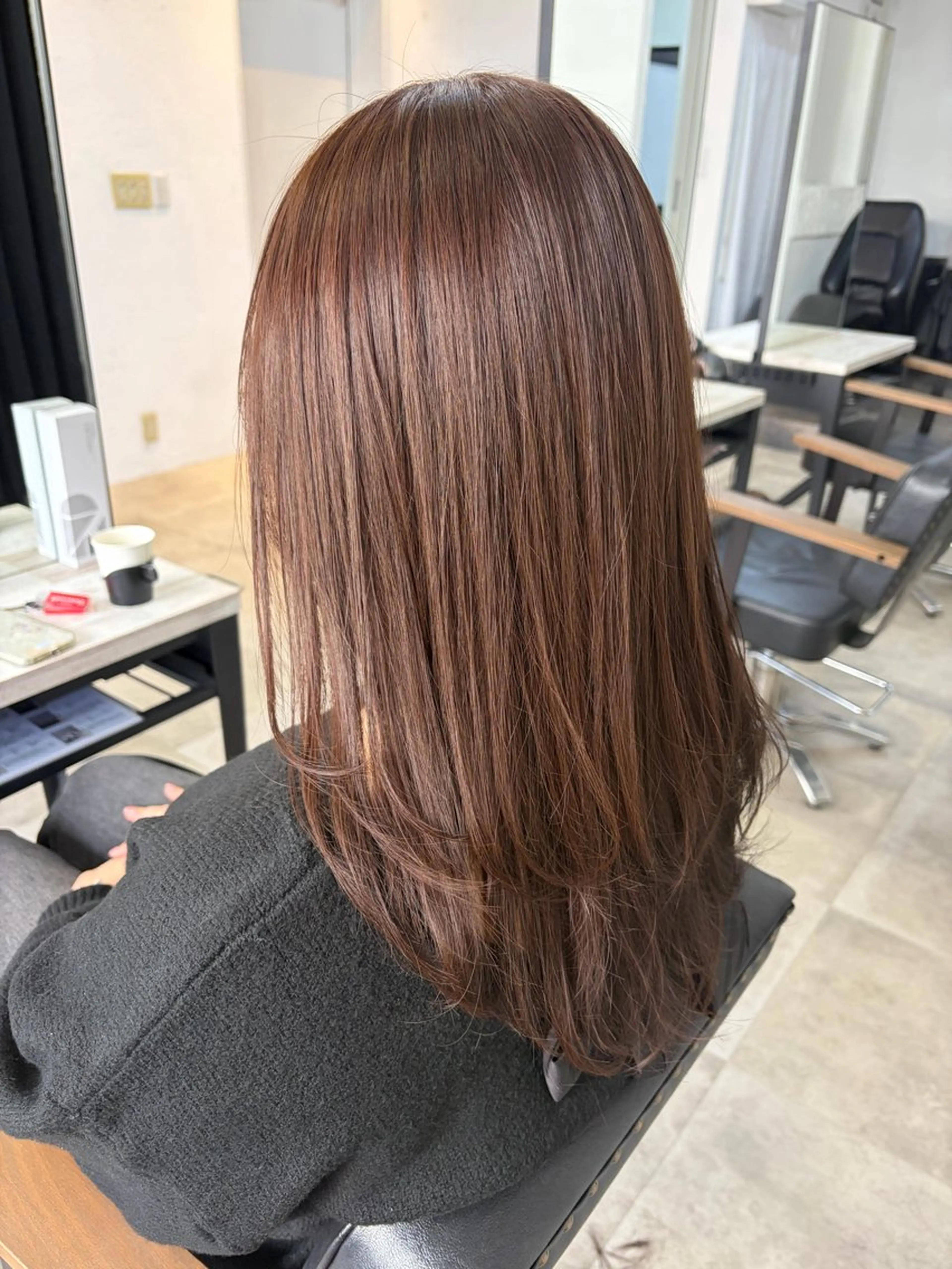 セミロング カラー 🥀韓国ヘア🥀 宮津真菜のヘアスタイル