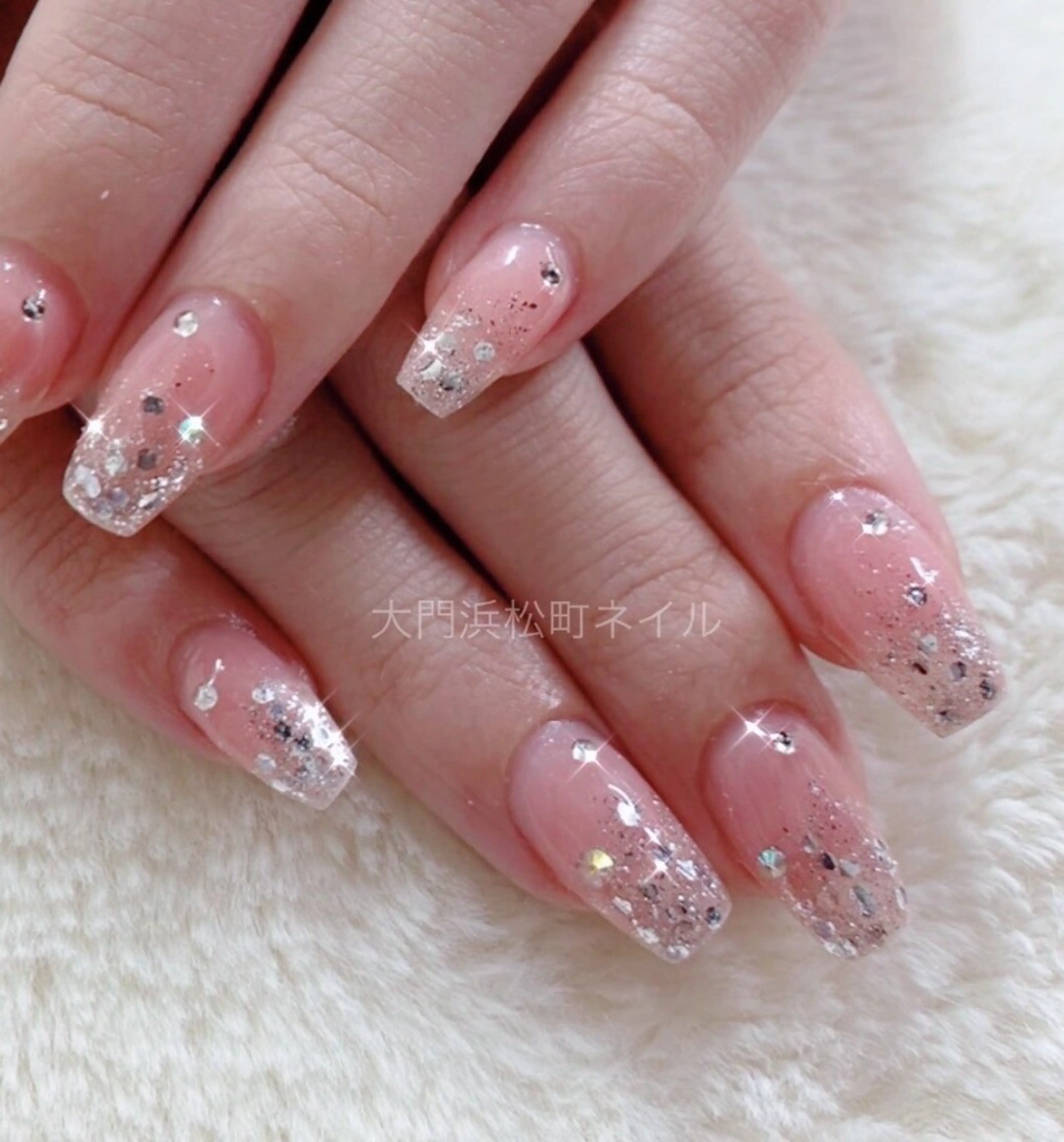 ネイル フレンチネイル ガラスフレンチ マグネットネイル マグネットフレンチ ミラーネイル 大門浜松町 ネイルのネイルデザイン
