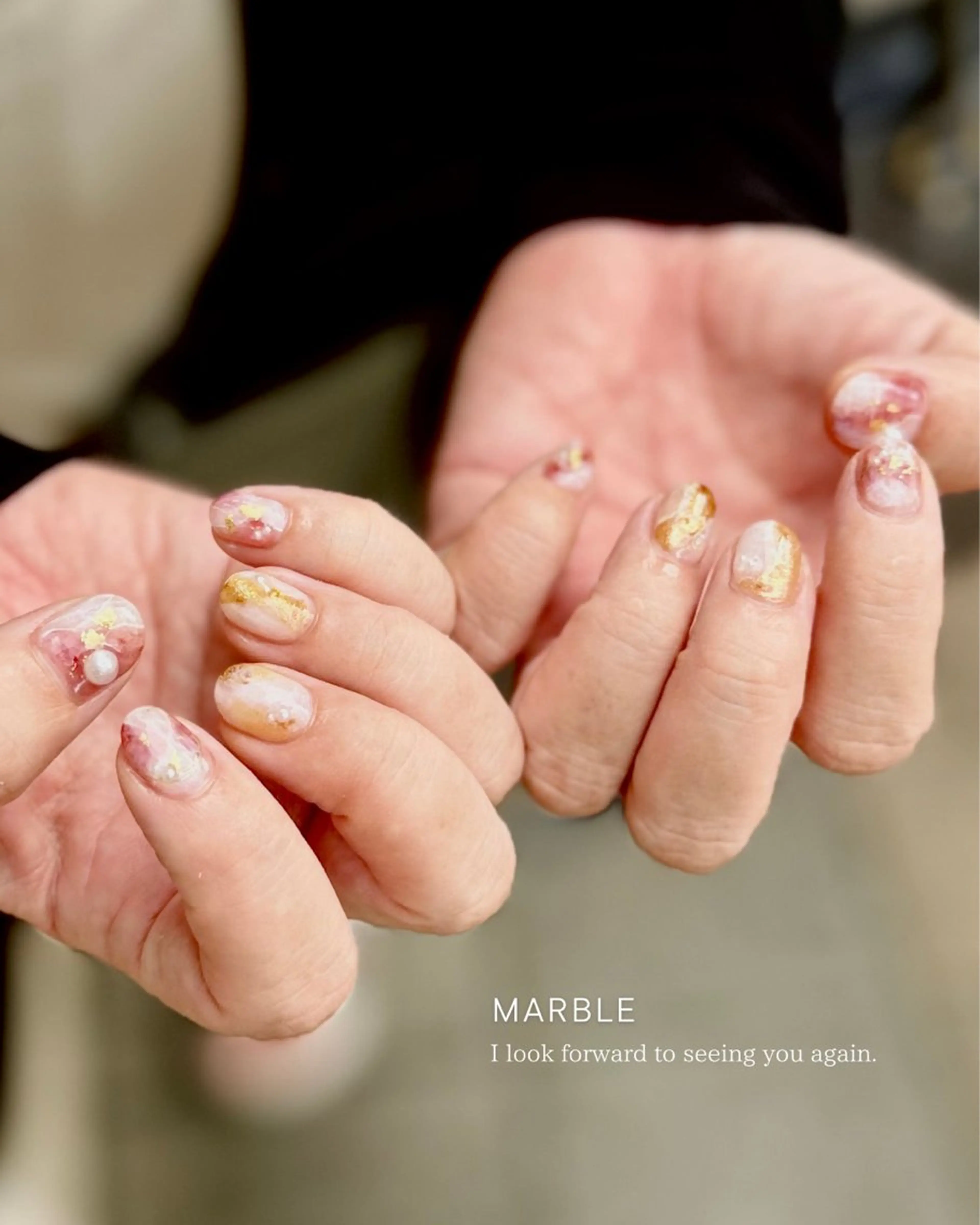 ネイル アートネイル べっ甲ネイル 大理石ネイル(マーブル) ニュアンスネイル ハンドネイル Seemly 千田町店所属・フラワーパラジェル 🌸シームリーエミのネイルデザイン