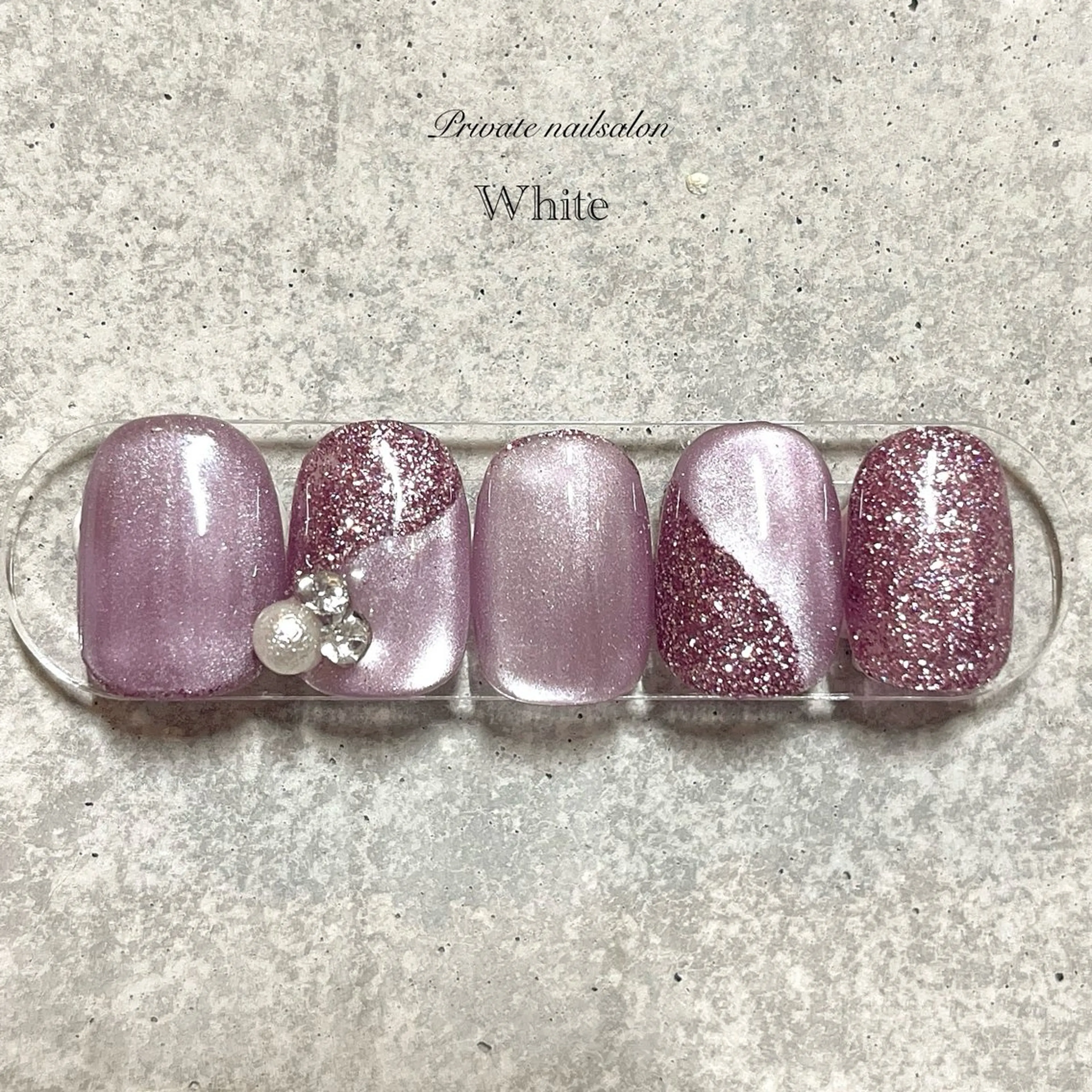 ネイル キラキラネイル マグネットネイル パープル 冬ネイル ハンドネイル SAKASHITA KEIのネイルデザイン