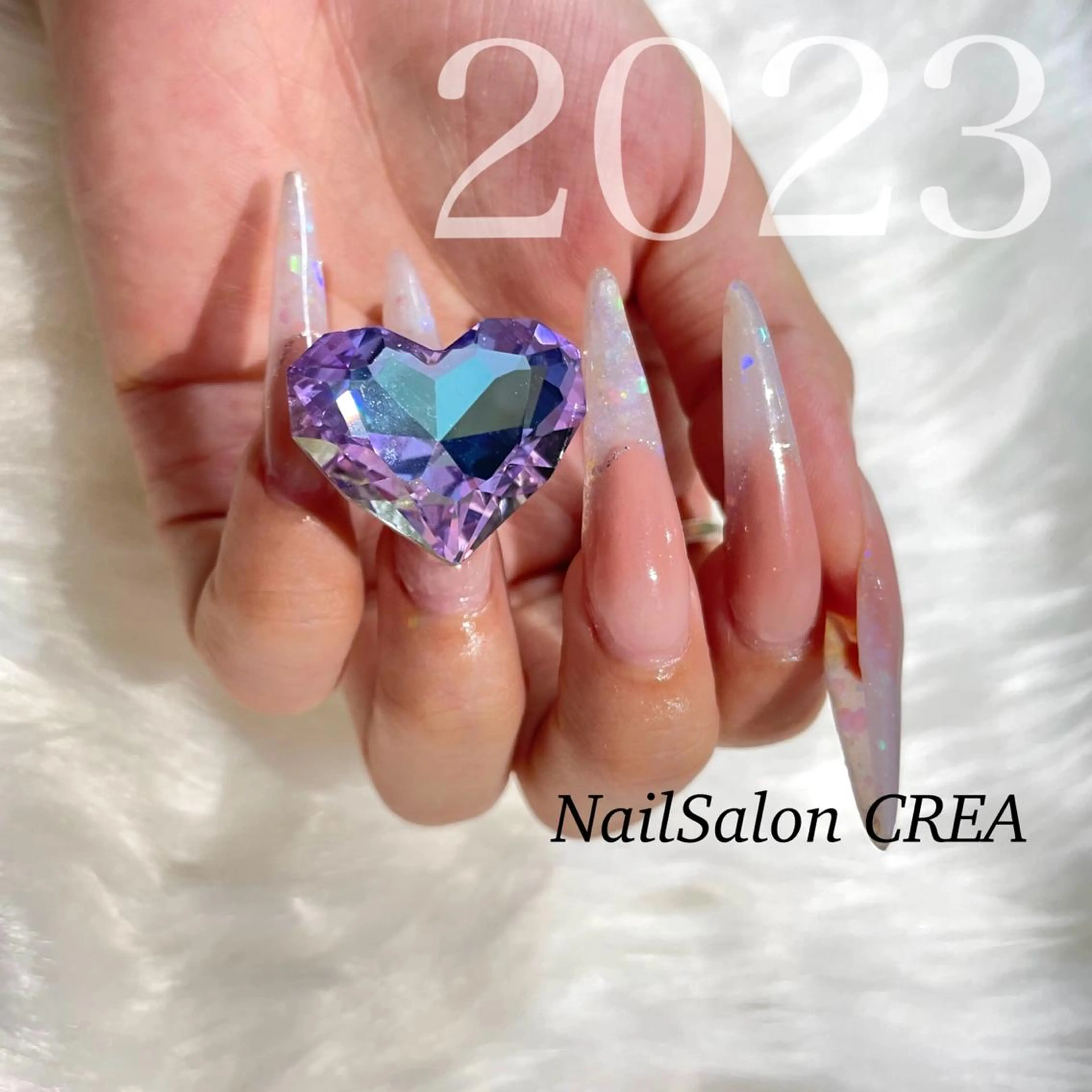 ネイル 成人式 ハート ハンドネイル NailSalon CREAのネイルデザイン