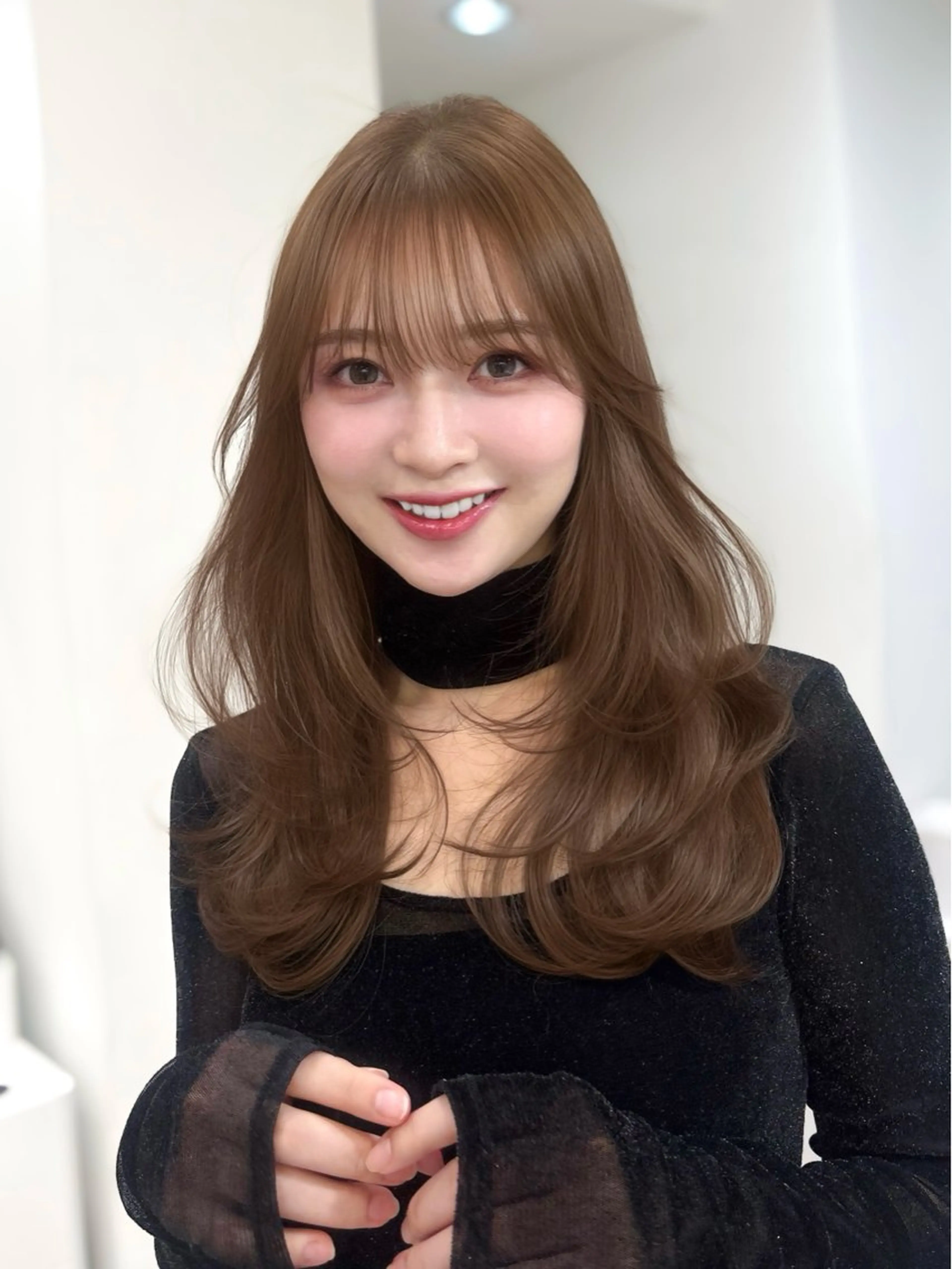 ロング カラー ベージュカラー 韓国風ヘア レイヤーカット カット ヘアカラー トリートメント 艶髪/モテヘア🎀 MIHOのヘアスタイル