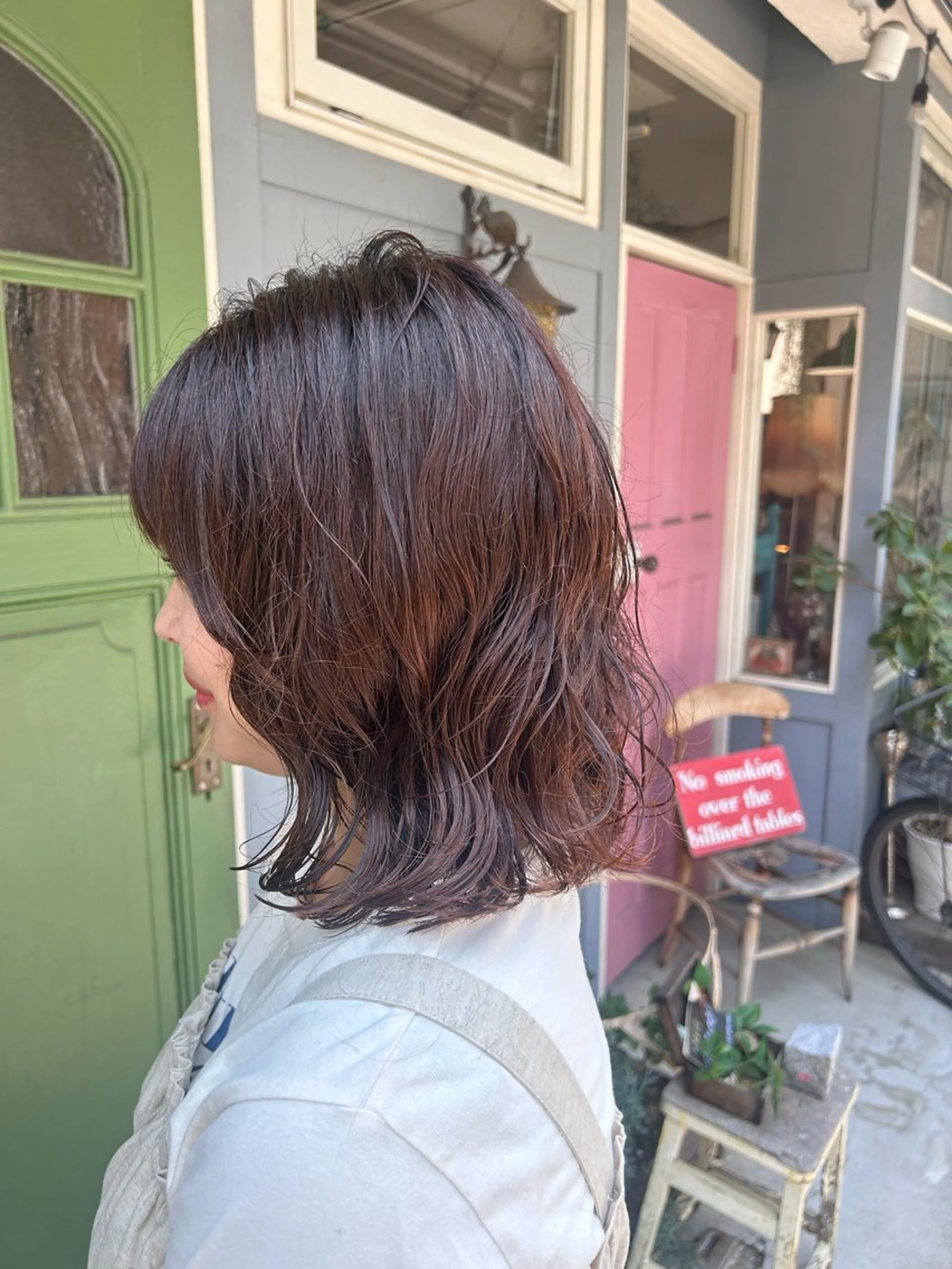 ミディアム パーマ カット パーマ トリートメント 清水千優/パーマ/透 明感カラー/メンズのヘアスタイル