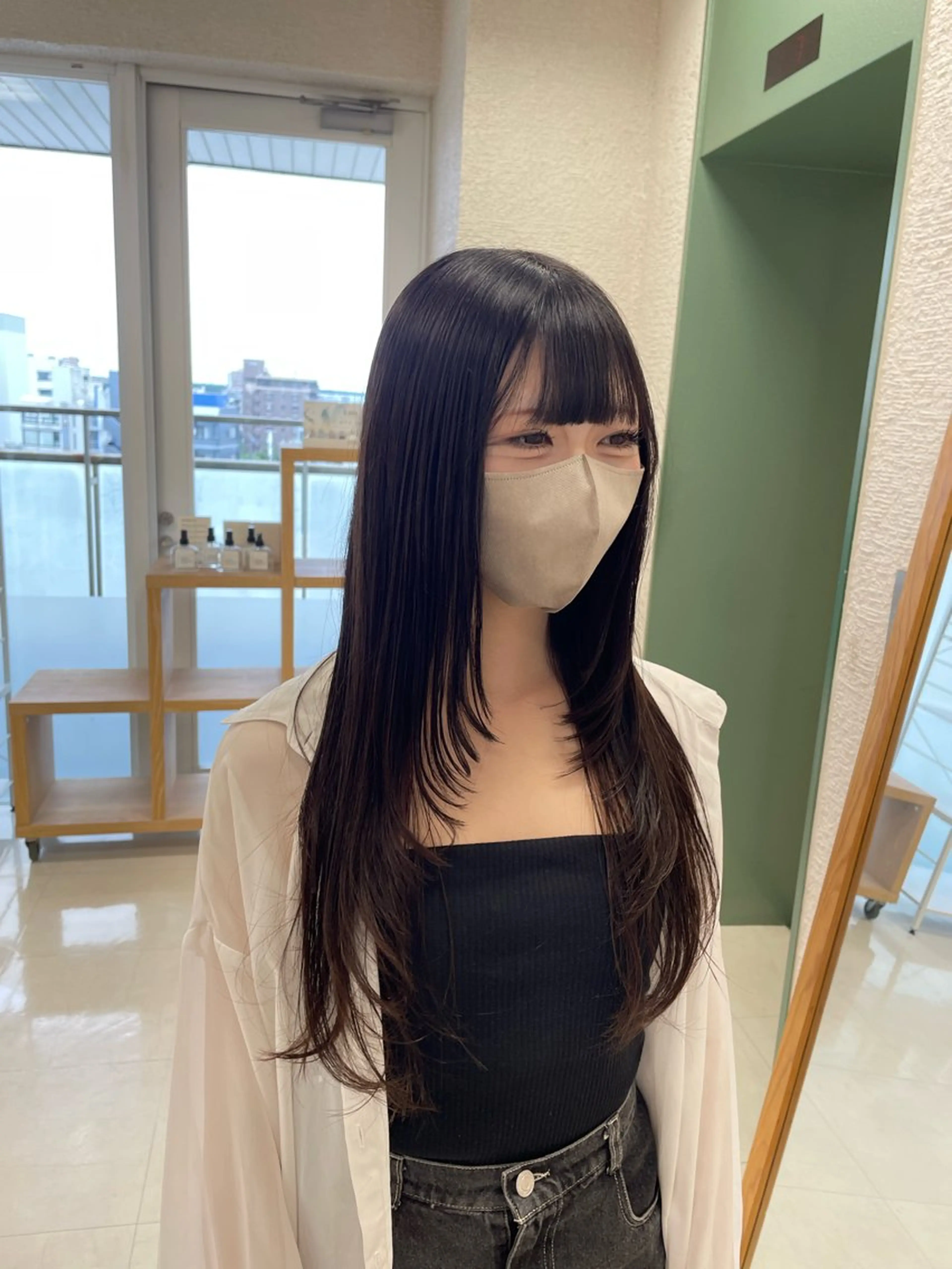 ロング 透明感ワンカラー🎀 レイヤー/AOのヘアスタイル