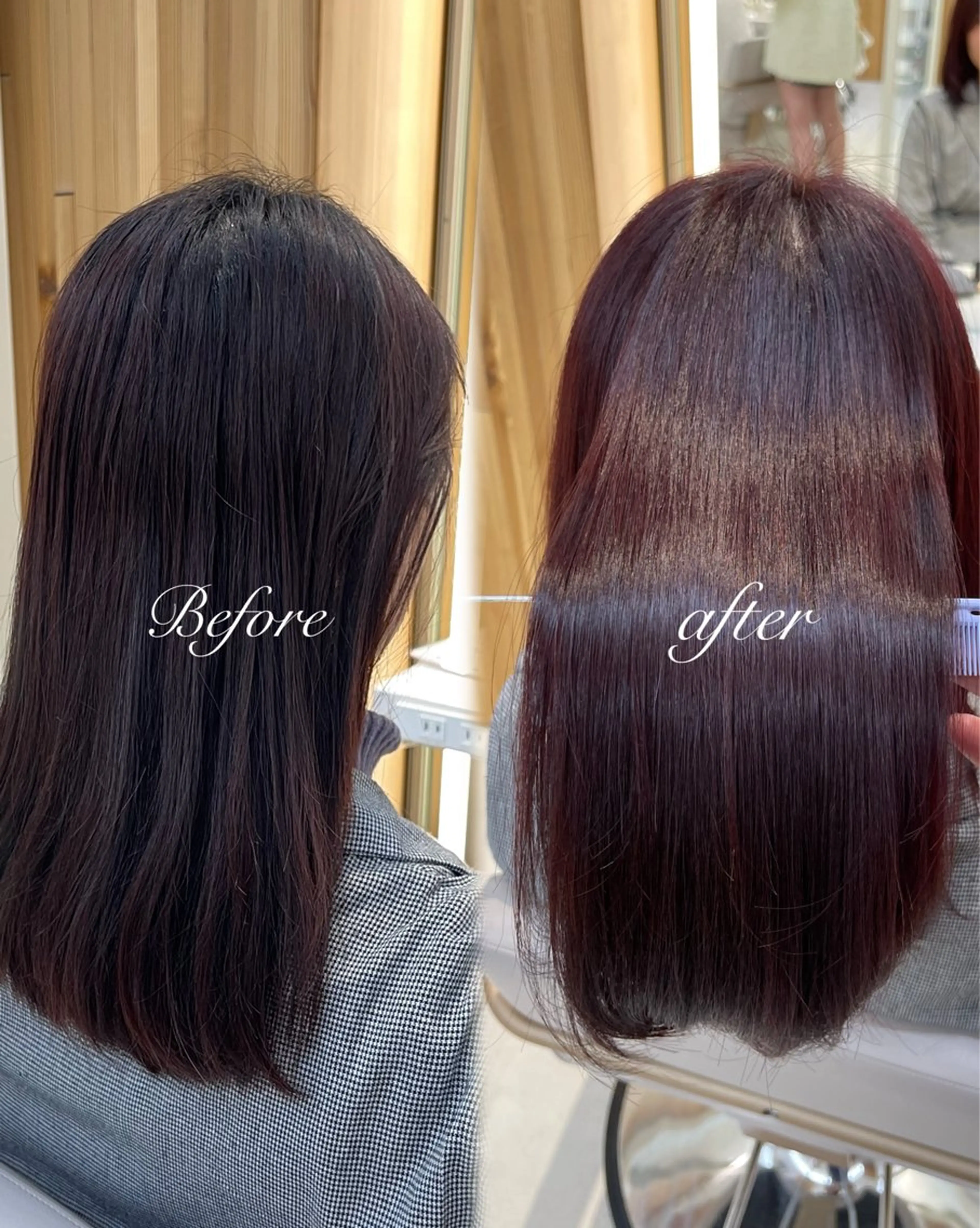 セミロング 縮毛矯正 𝐑𝐞𝐨/透明感 𝐜𝐨𝐥𝐨𝐫のヘアスタイル