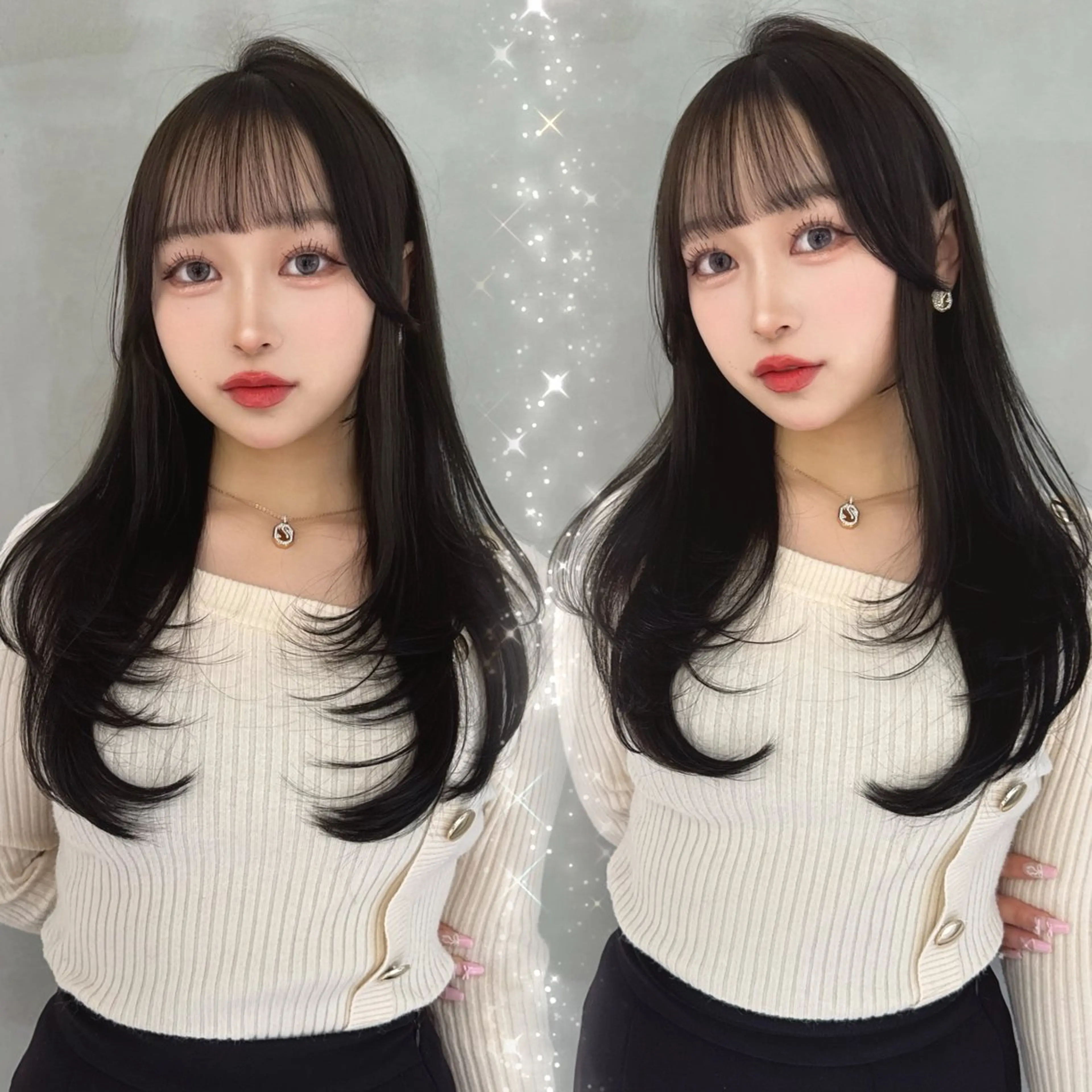 ロング レイヤーカット カット ヘアカラー トリートメント レイヤー/韓国✨ 髪質改善/KAのヘアスタイル