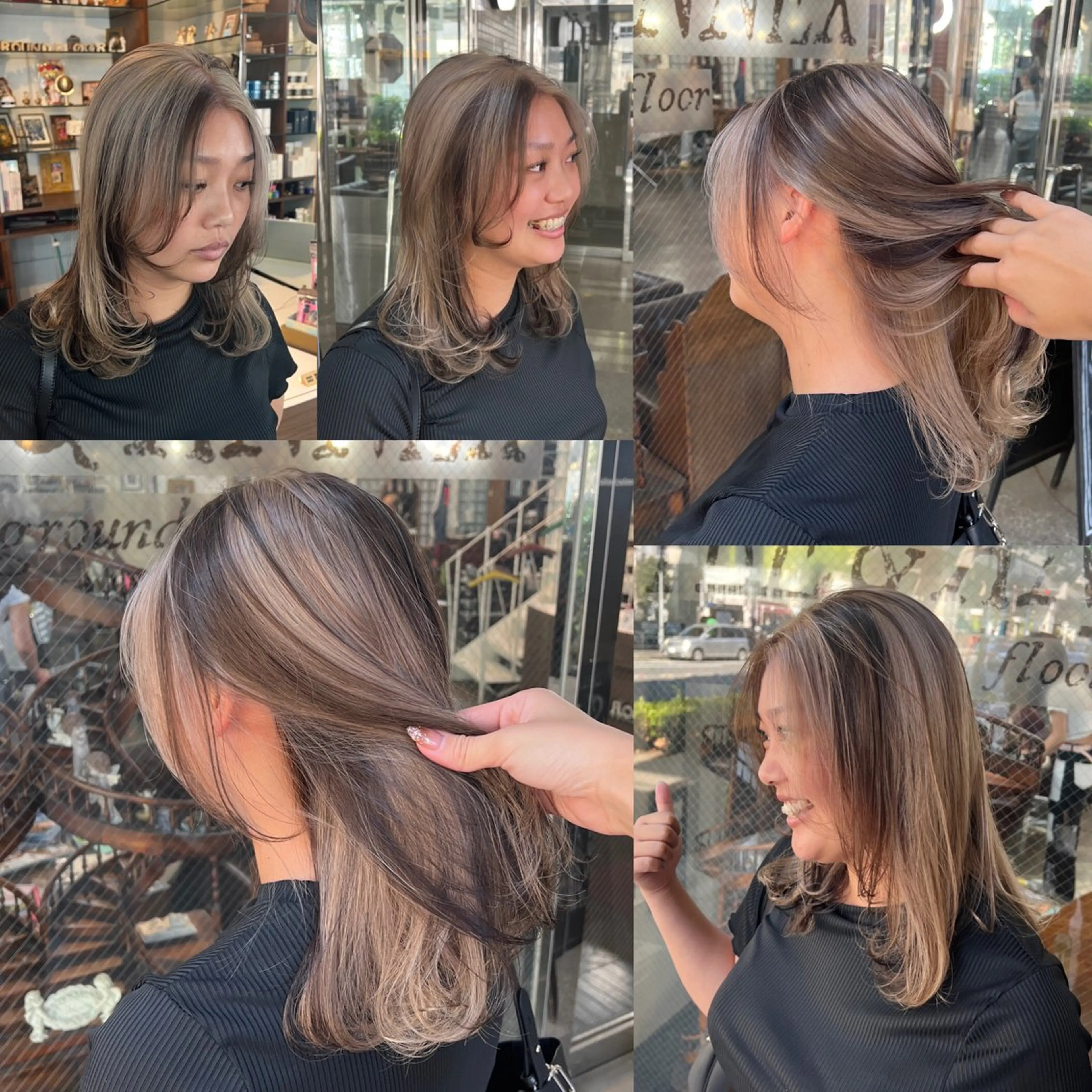 セミロング カラー レイヤー/ボブ/ ミニボブ/AOIのヘアスタイル