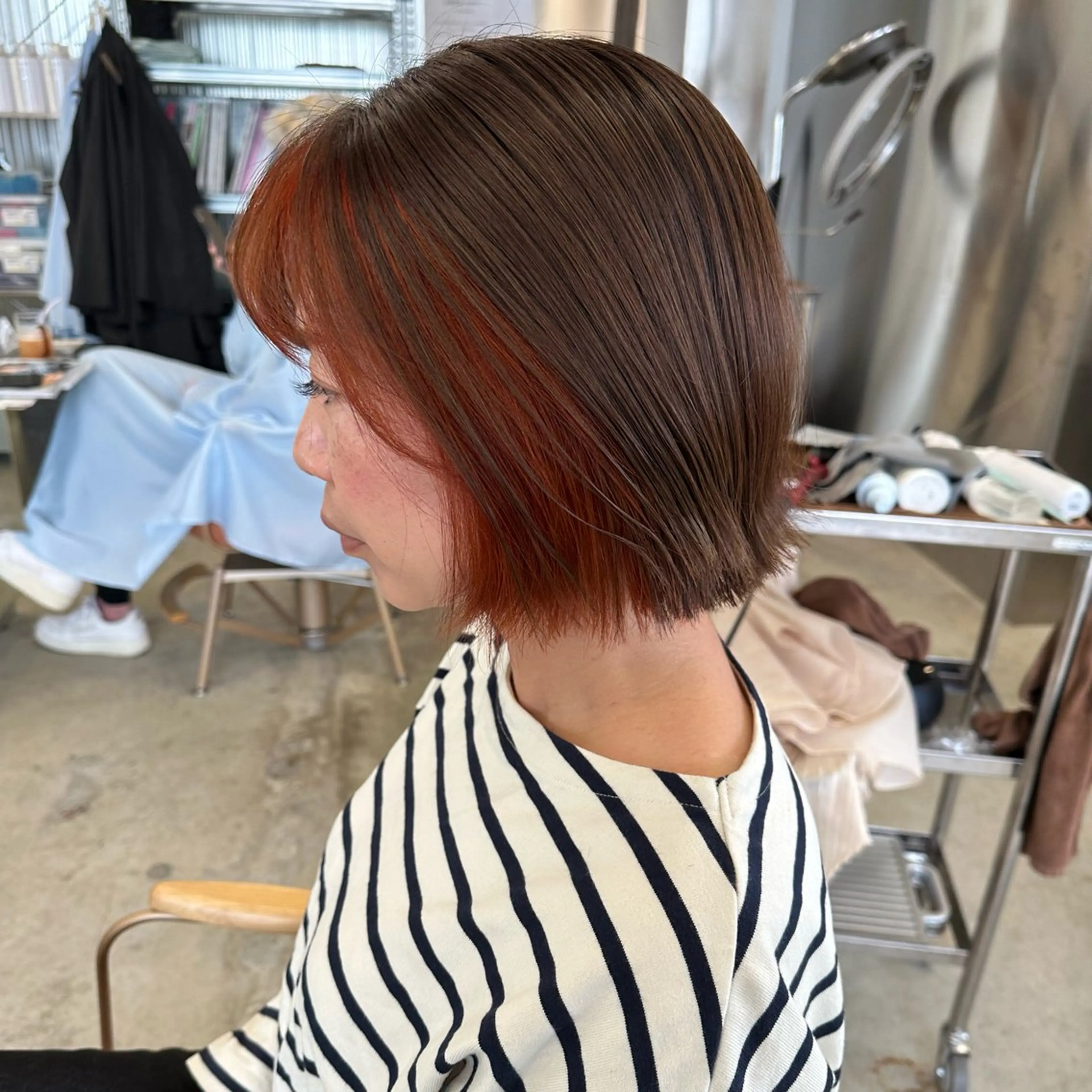 ミディアム カラー ベージュカラー オレンジ ヘアカラー トリートメント YUIMARL➰💖 NATSUKIのヘアスタイル