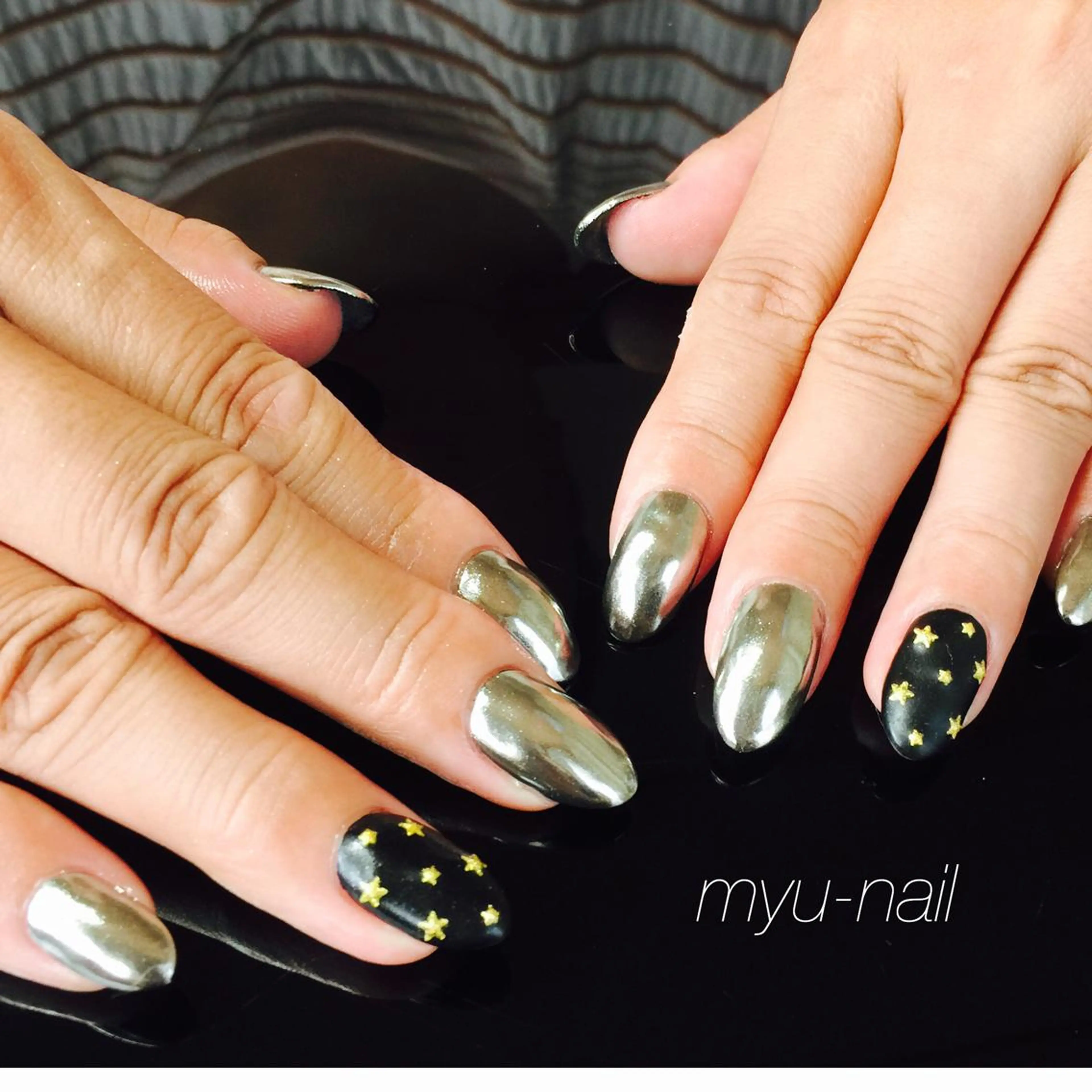 ネイル アートネイル ミラーネイル ホームサロン myu-nailのネイルデザイン