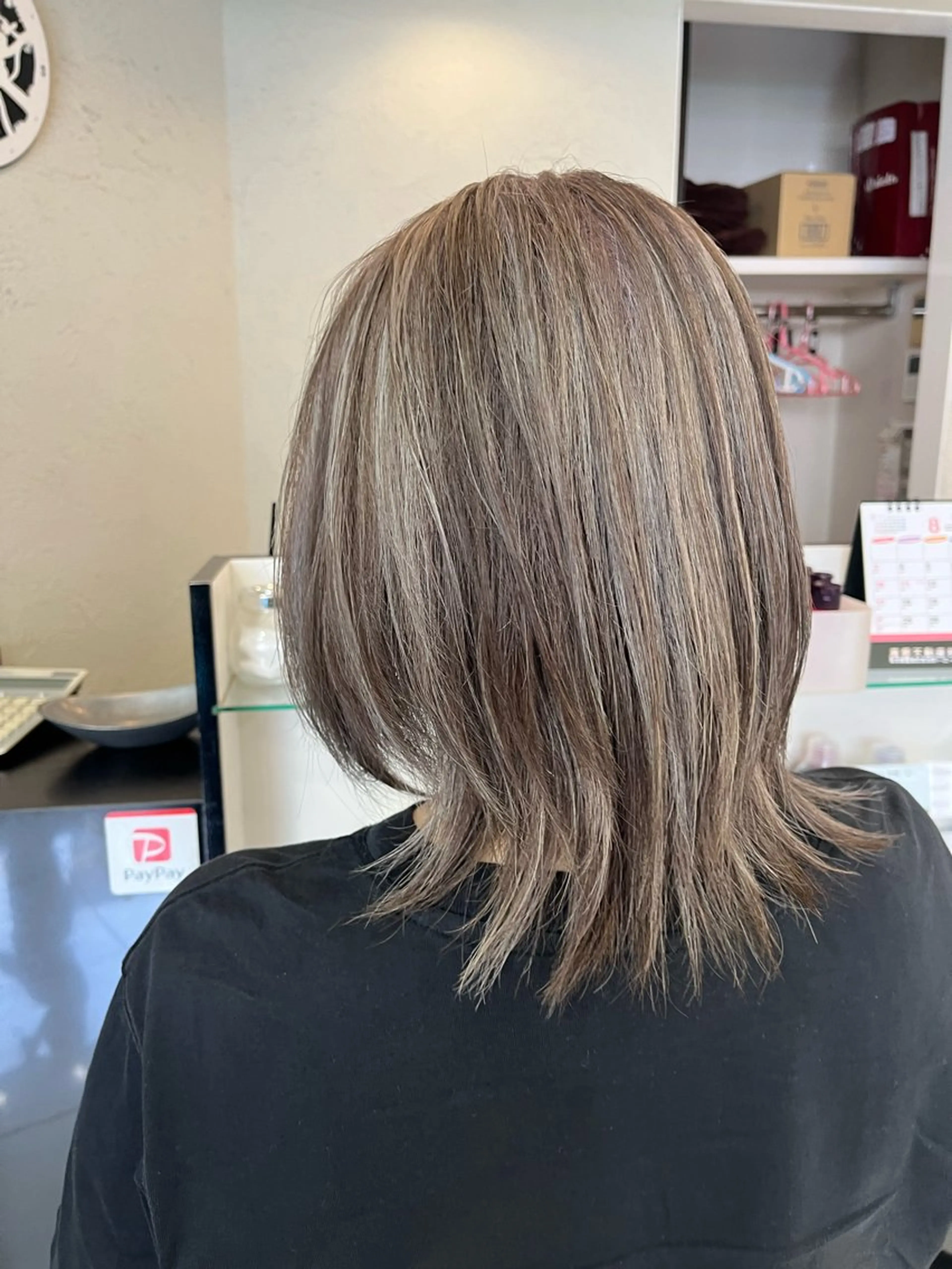 セミロング ハイライト ハイライトカラー＆ ダブルカラー　田口のヘアスタイル